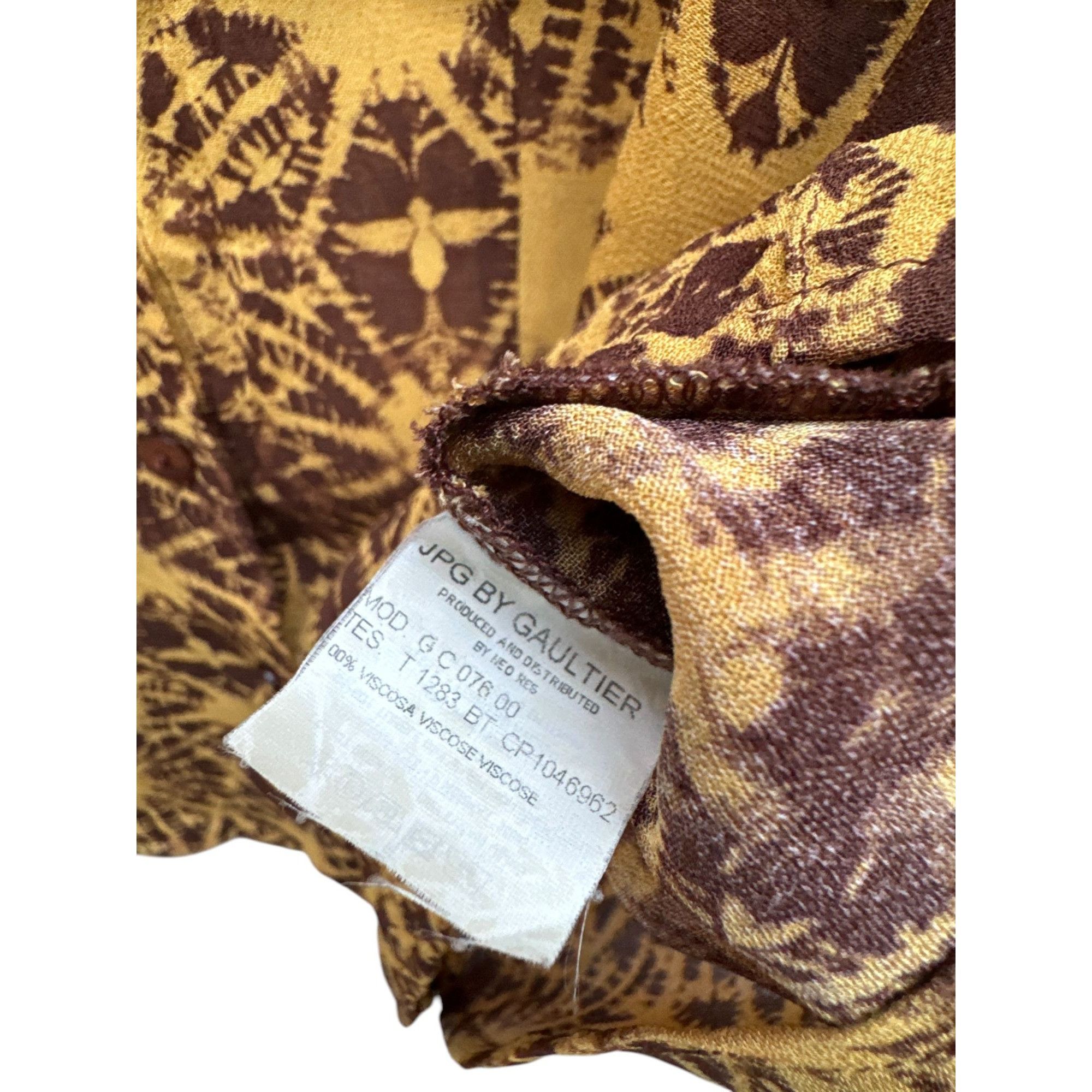Jean Paul Gaultier JPG Yellow Brown Printed Shirt Size S / US 4 / IT 40 - 4 Thumbnail