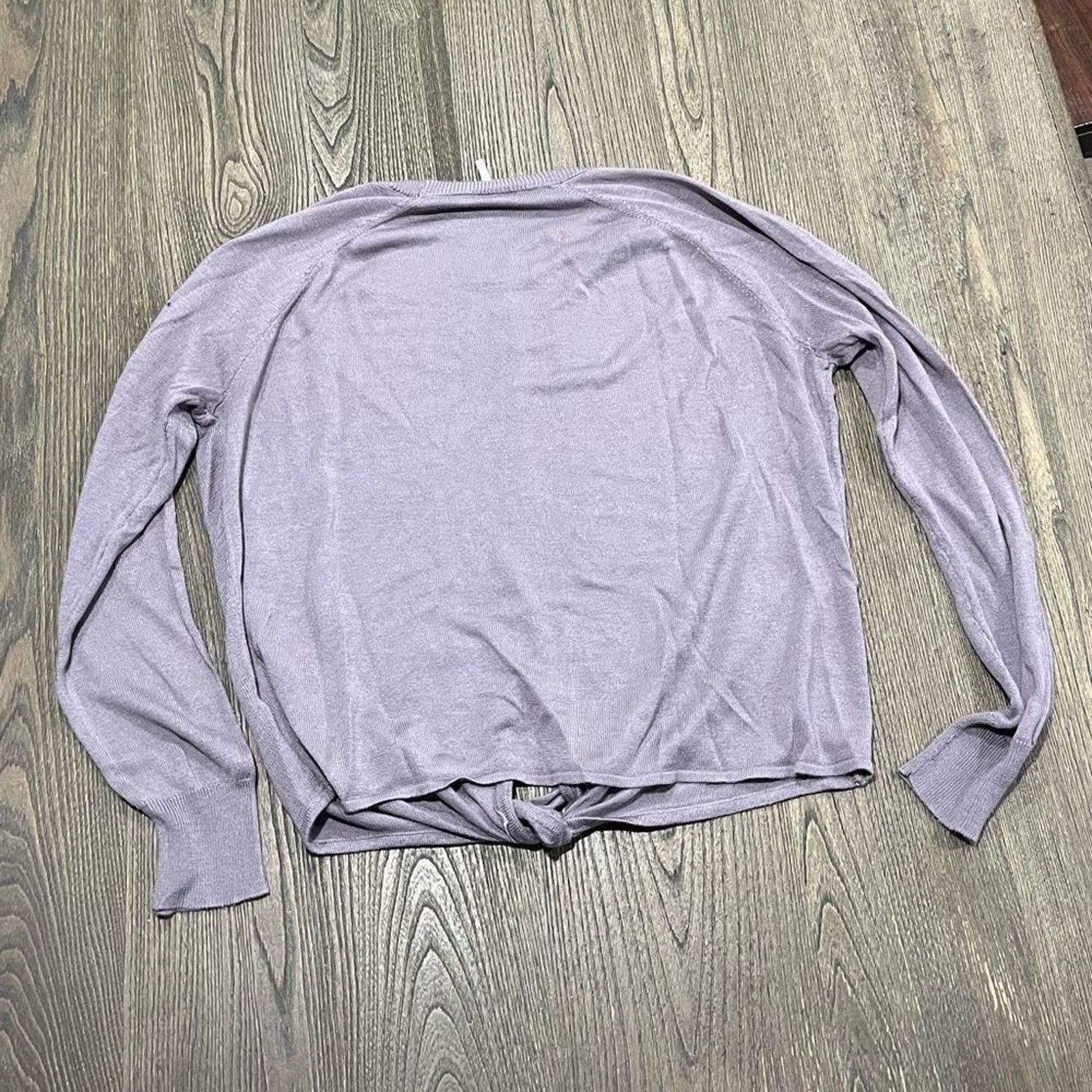 Vintage Poof Tie Front Sweater Ribbed Knit Pullover Purple M Size M / US 6-8 / IT 42-44 - 4 Thumbnail