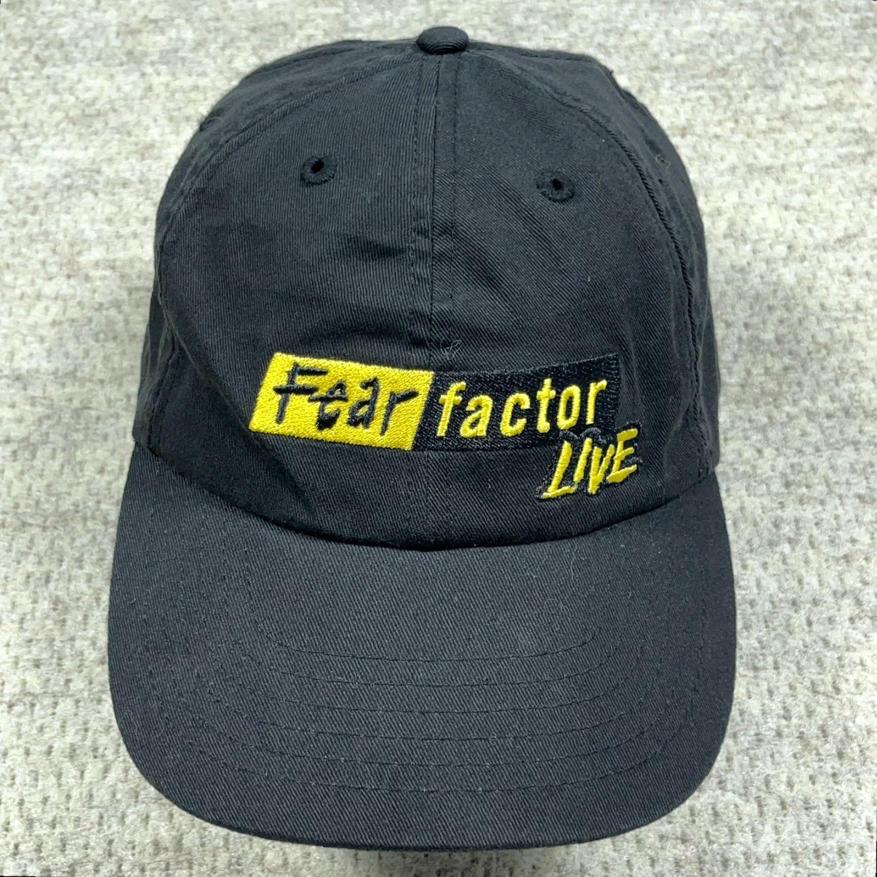 Vintage VINTAGE Fear Factor Live Hat Cap Strap Back Black Universal Studios Dad Adult Size ONE SIZE - 2 Thumbnail