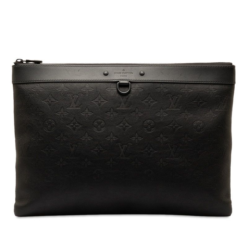 Louis Vuitton Louis Vuitton Louis Vuitton Monogram Shadow Pochette Discovery GM Leather Clutch Bag Leather Clutch Bag 228-48829 in Great Condition Size ONE SIZE - 1 Thumbnail