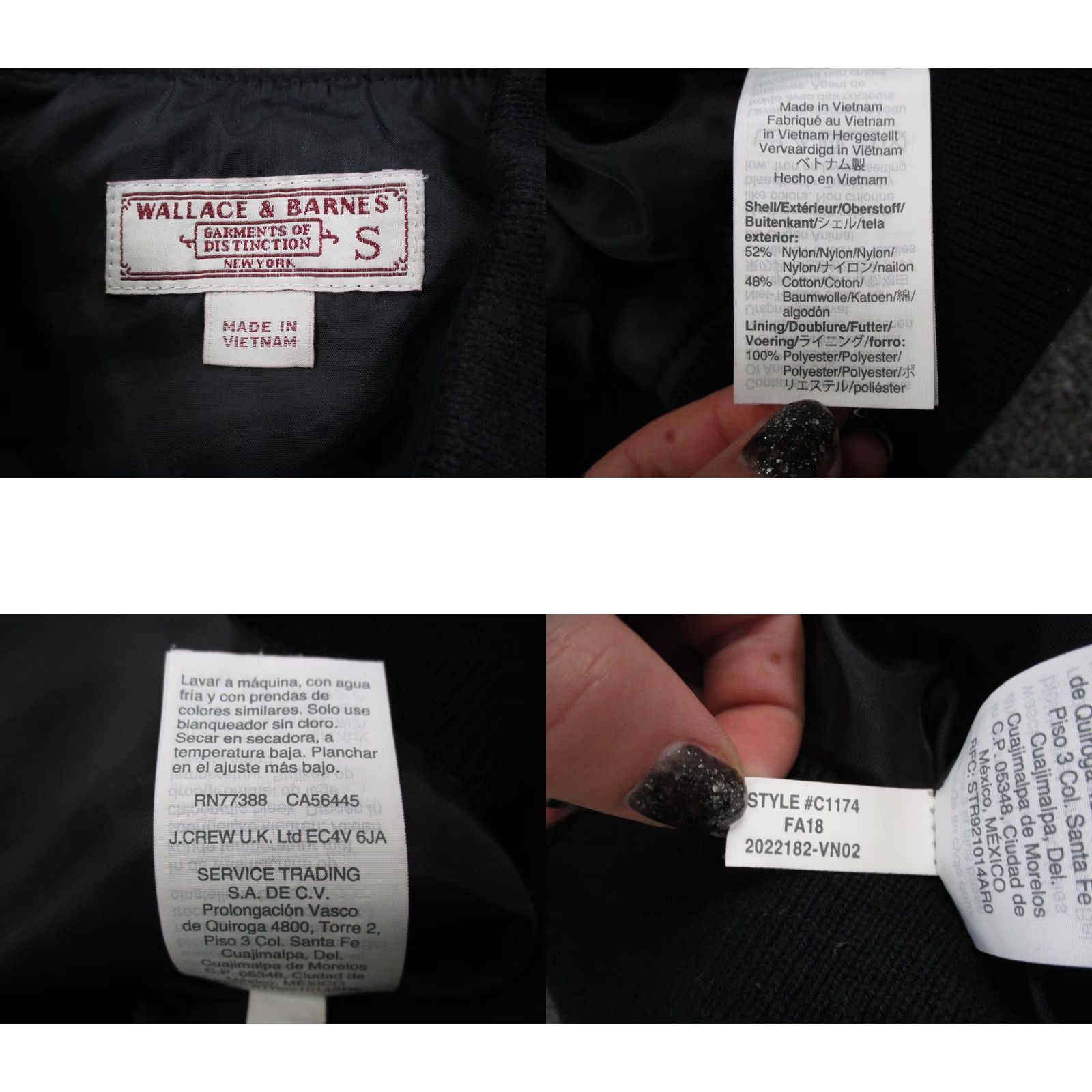 Wallace & Barnes Wallace & Barnes Jacket Mens S Black Lightweight Windbreaker Full Zip Pockets Logo Knit Nylon Lining Polyester XP Size US S / EU 44-46 / 1 - 8 Thumbnail