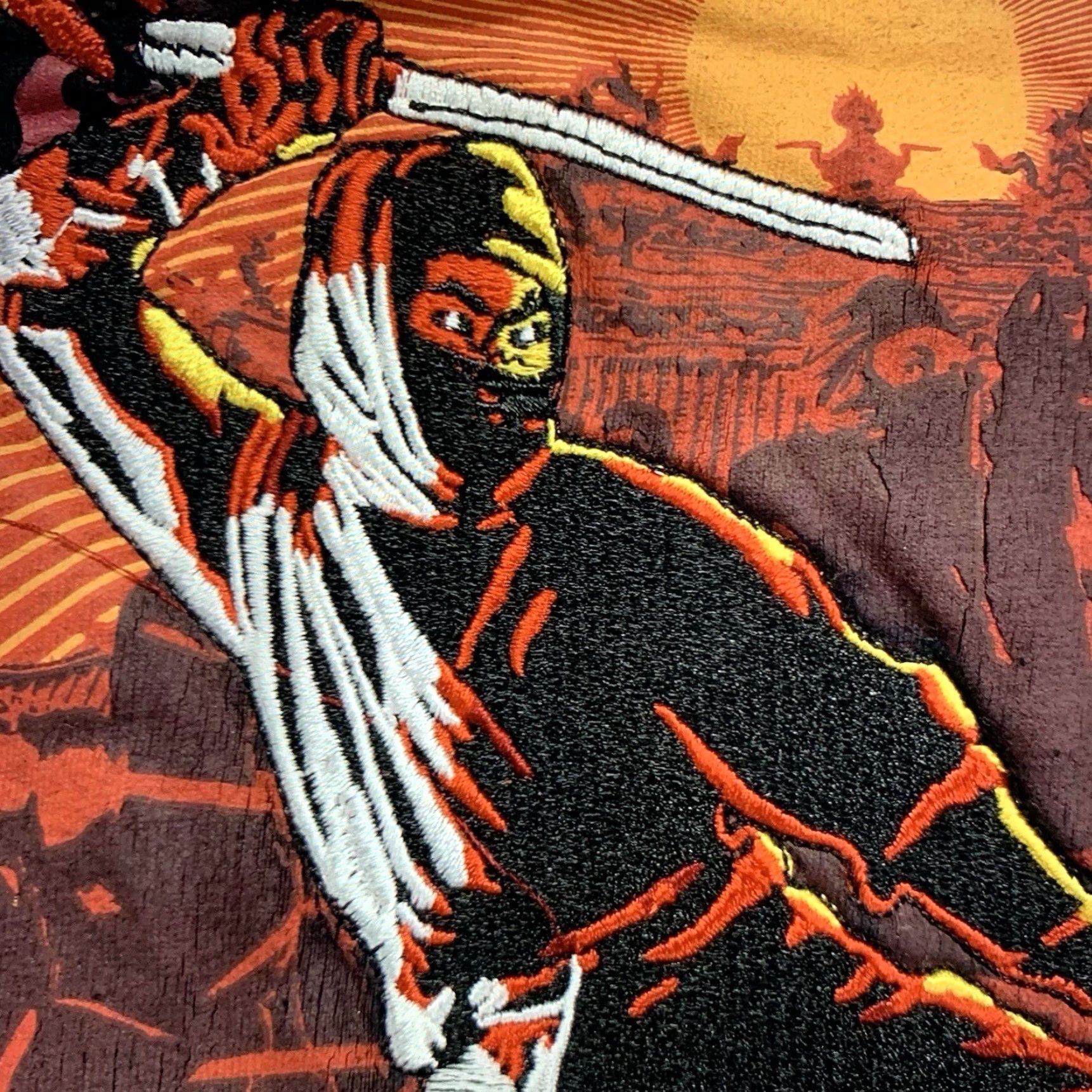Born VINTAGE Born Fly New York Streetwear T-Shirt M Red Graphic Print Ninja Stars 90s Mens Size US M / EU 48-50 / 2 - 6 Thumbnail