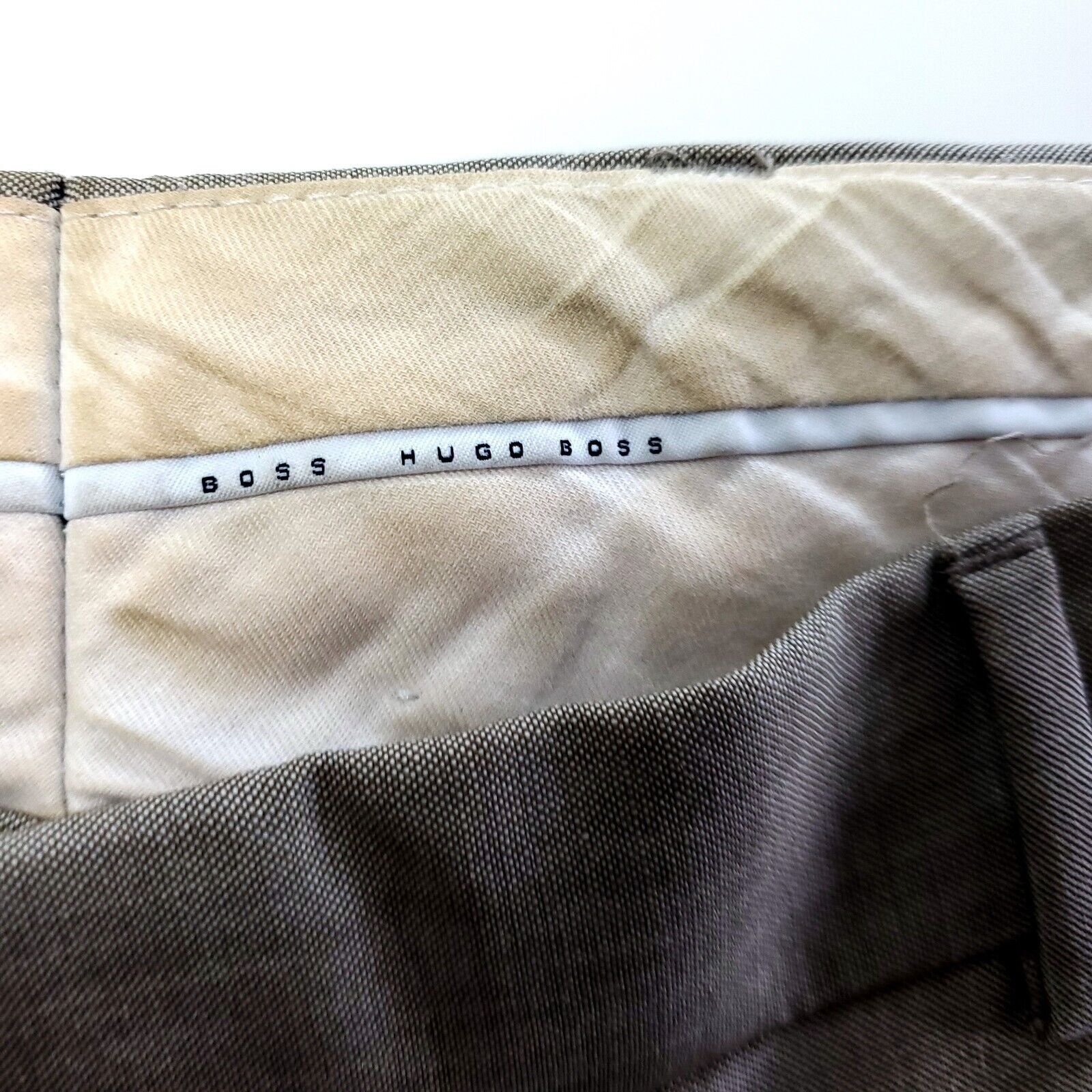 Hugo Boss Hugo Boss James Brown Wool Mohair Pants Tan Flat Front Mid R Size 34R - 3 Thumbnail