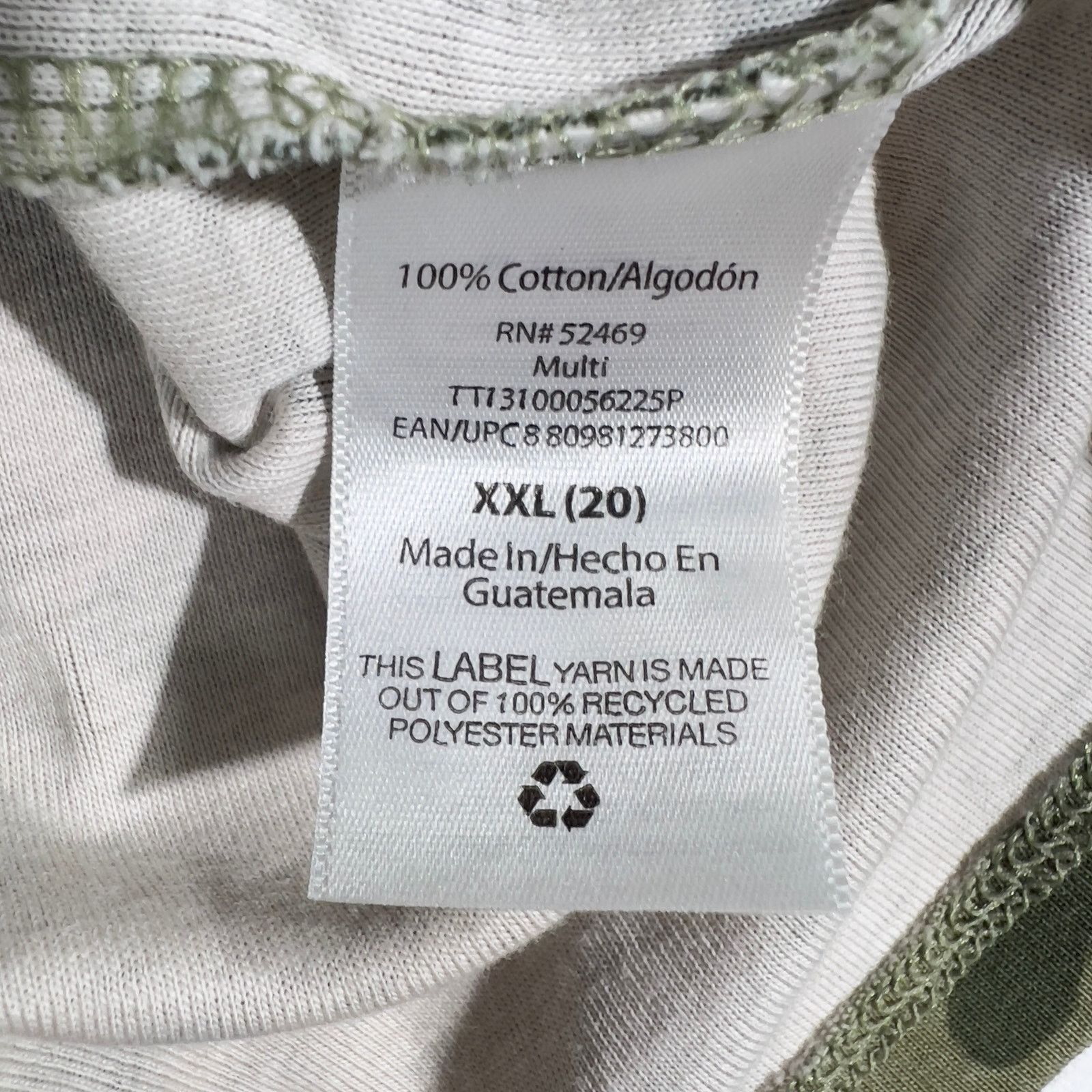 Other Time And Tru T-Shirt Woman XXL 20 Scoop Neck Green Camo Size XXL / US 16-18 / IT 52-54 - 4 Thumbnail