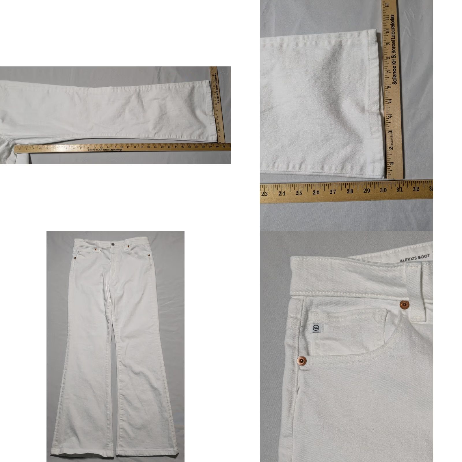 ALEXIS AG Adriano Goldschmied ALEXXIS BOOT White Stretch Denim Jeans - Women 31 Jeans Bootcut Womens Size 24" / US 00 / IT 34 - 8 Thumbnail