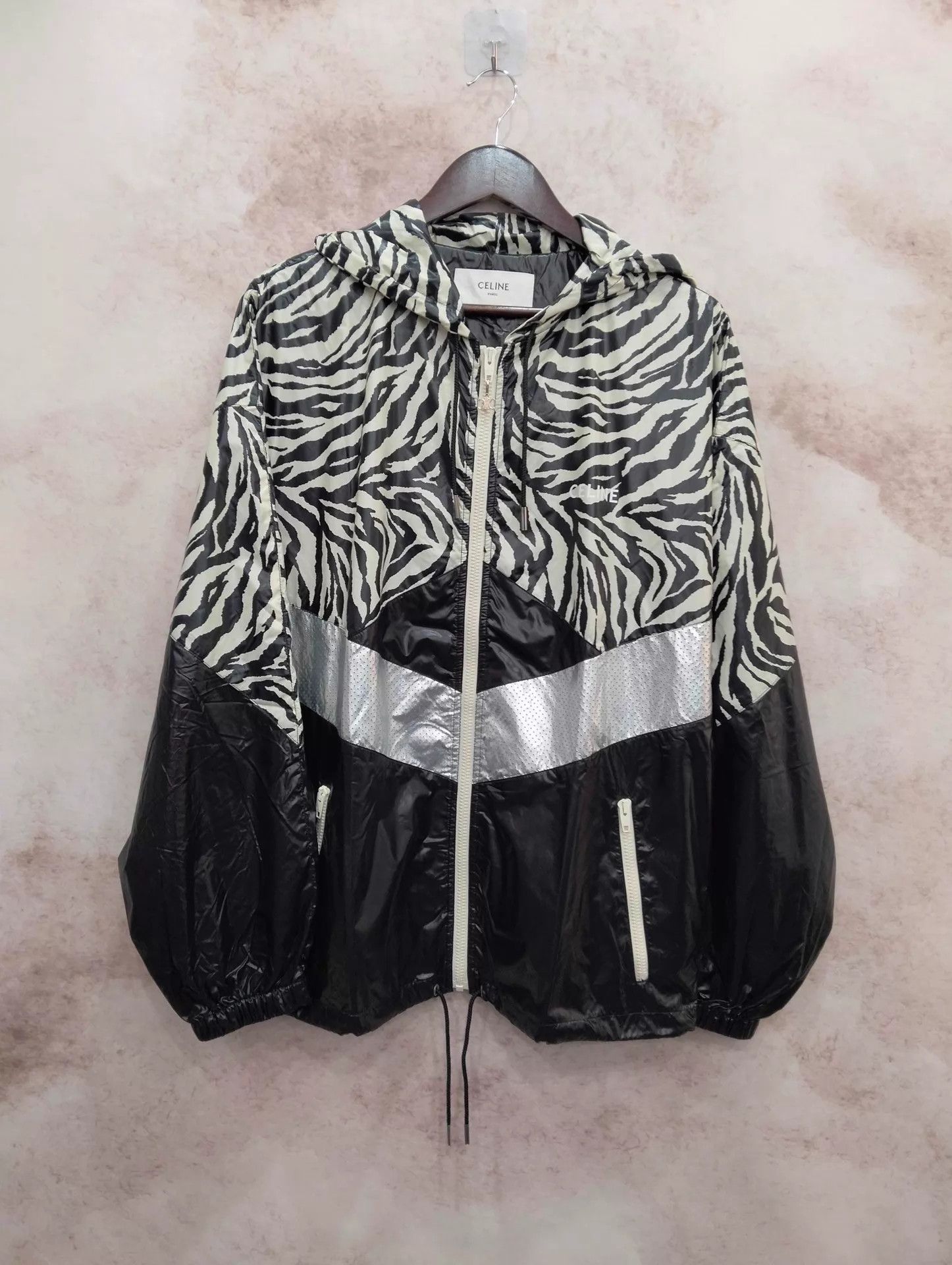 Celine CELINE Tiger Stripe Paneled Zipper Hooded Oversized JKT 48 Size US M / EU 48-50 / 2 - 1 Thumbnail