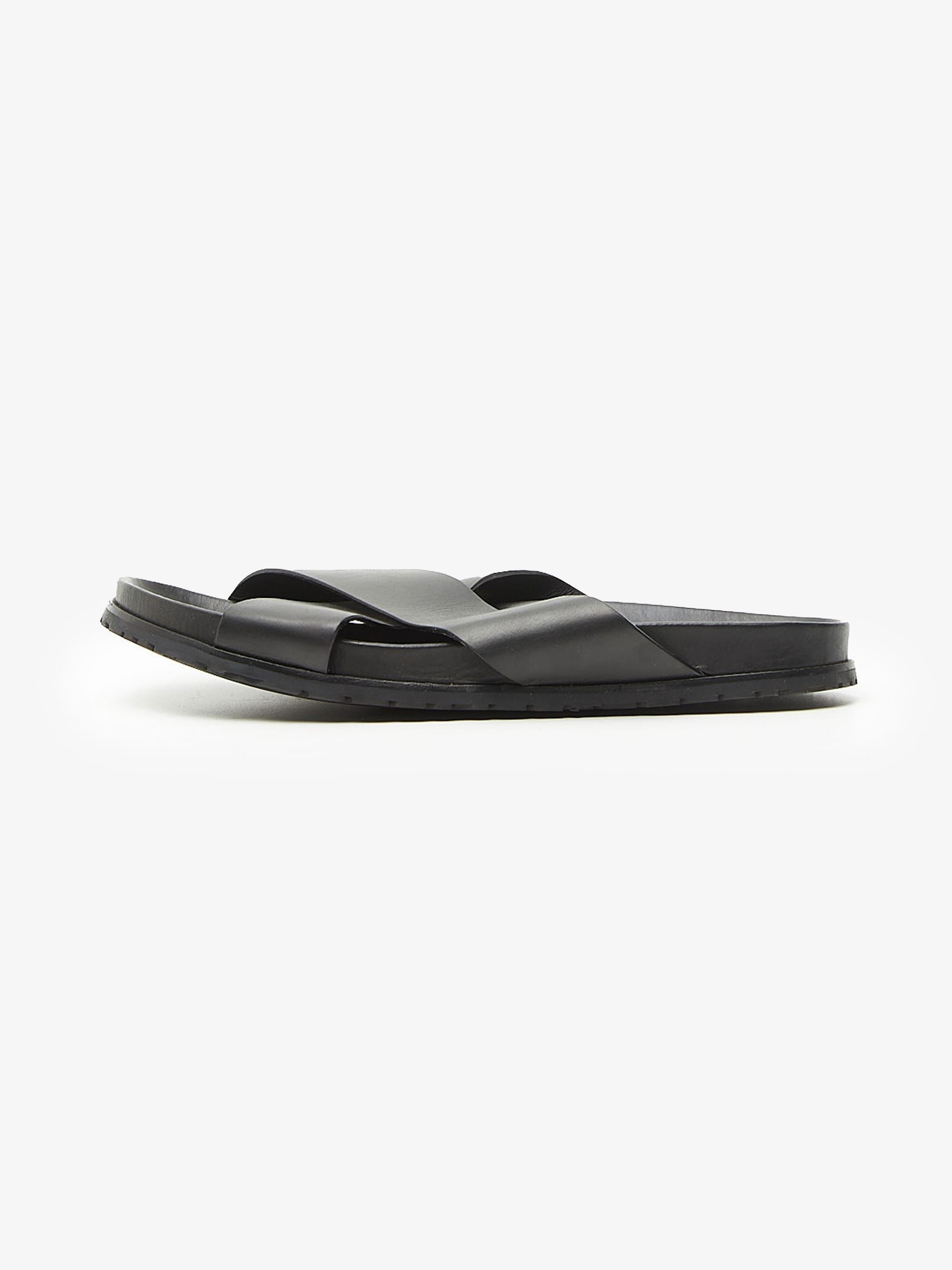Saint Laurent Paris Black Leather Sandals Size US 13 / EU 46 - 1 Thumbnail