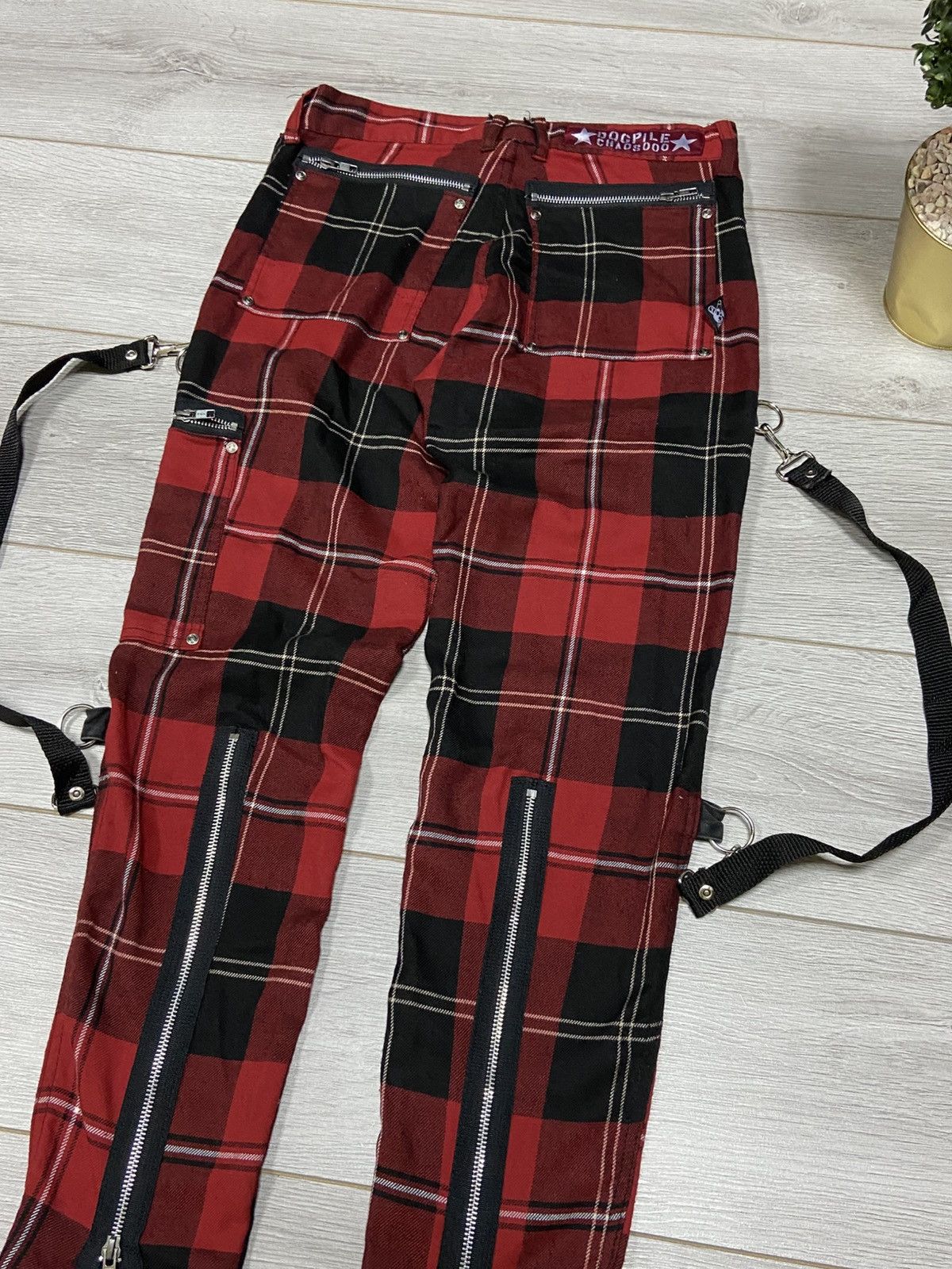 Vintage Vintage Punk Dog pile Pleated pants chaos check up strictly Size US 30 / EU 46 - 9 Thumbnail
