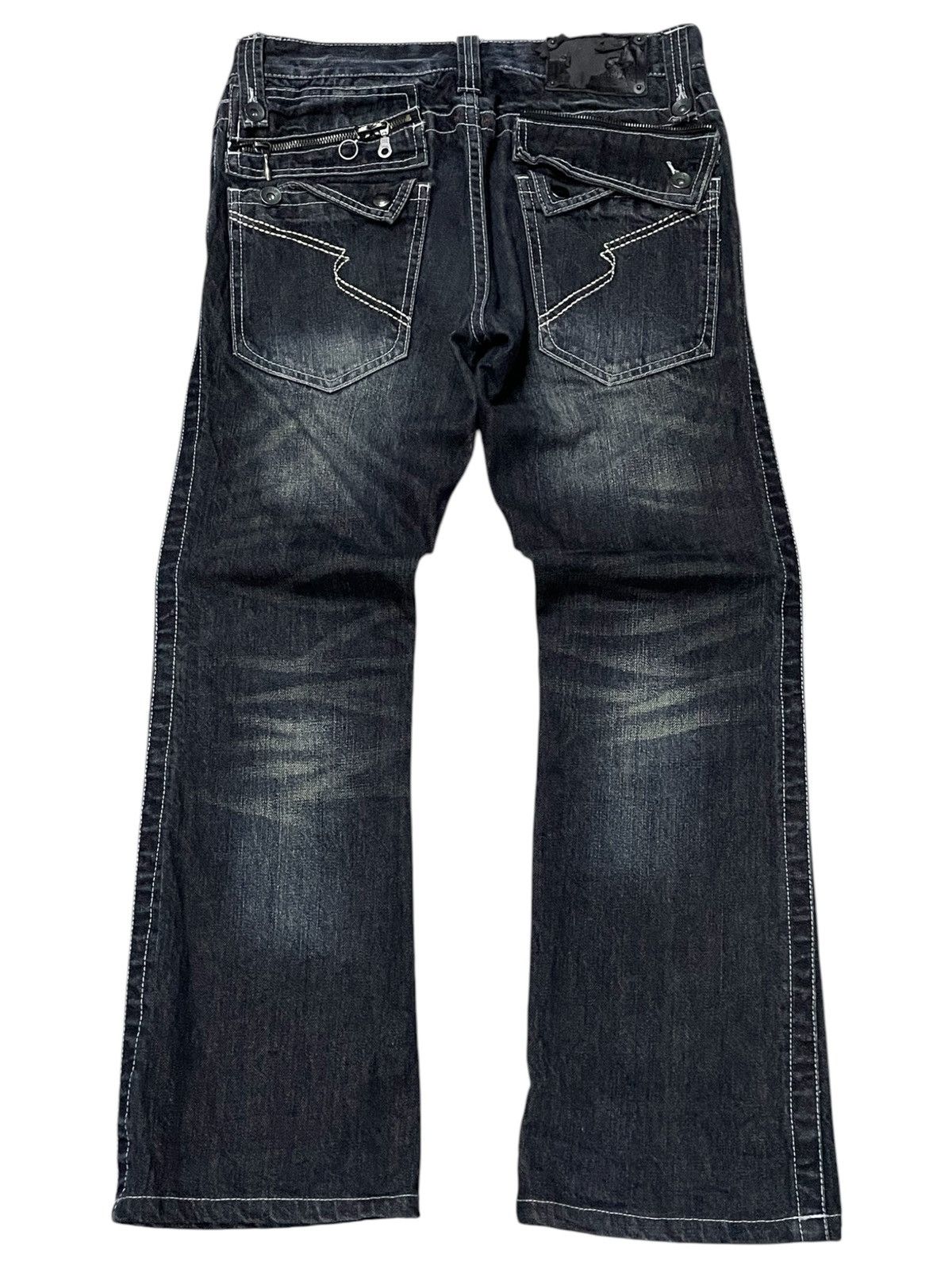 If Six Was Nine × Le Grande Bleu (L.G.B.) × semanticdesign Semantic Design Japan Multi Zipper Slant Pocket Flared Jeans Size US 30 / EU 46 - 2 Thumbnail