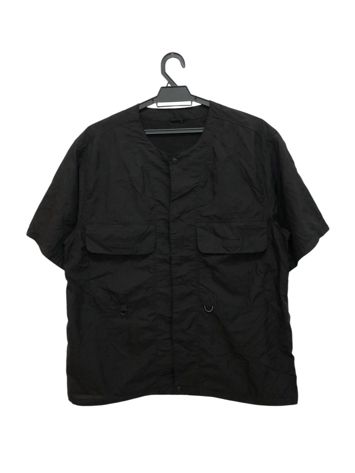 CPS CHAPS × Japanese Brand 🇯🇵 C.P.S. UNIFORM BRIDGE COLLARLESS UTILITY NYLON SHIRT Size US L / EU 52-54 / 3 - 1 Thumbnail