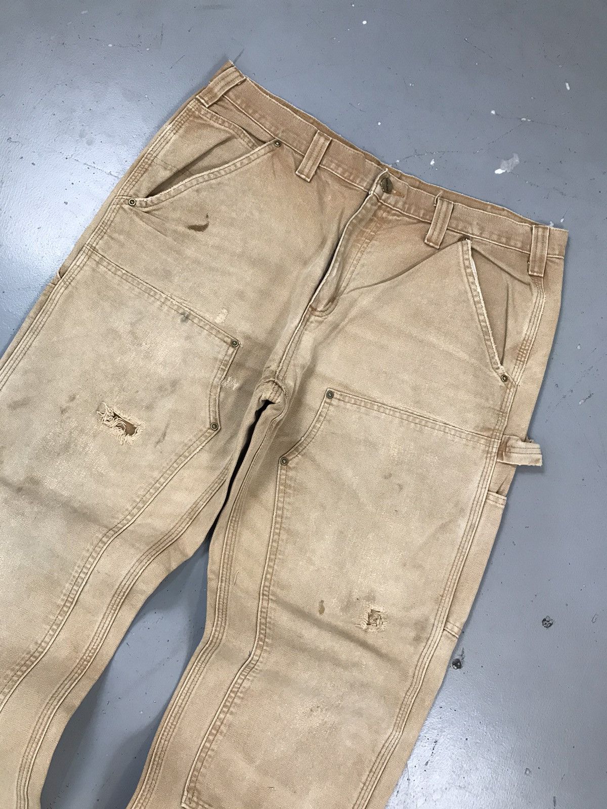 Carhartt × Vintage Vintage sunfade Carhartt b11 BRN double knee denim Size US 36 / EU 52 - 5 Thumbnail