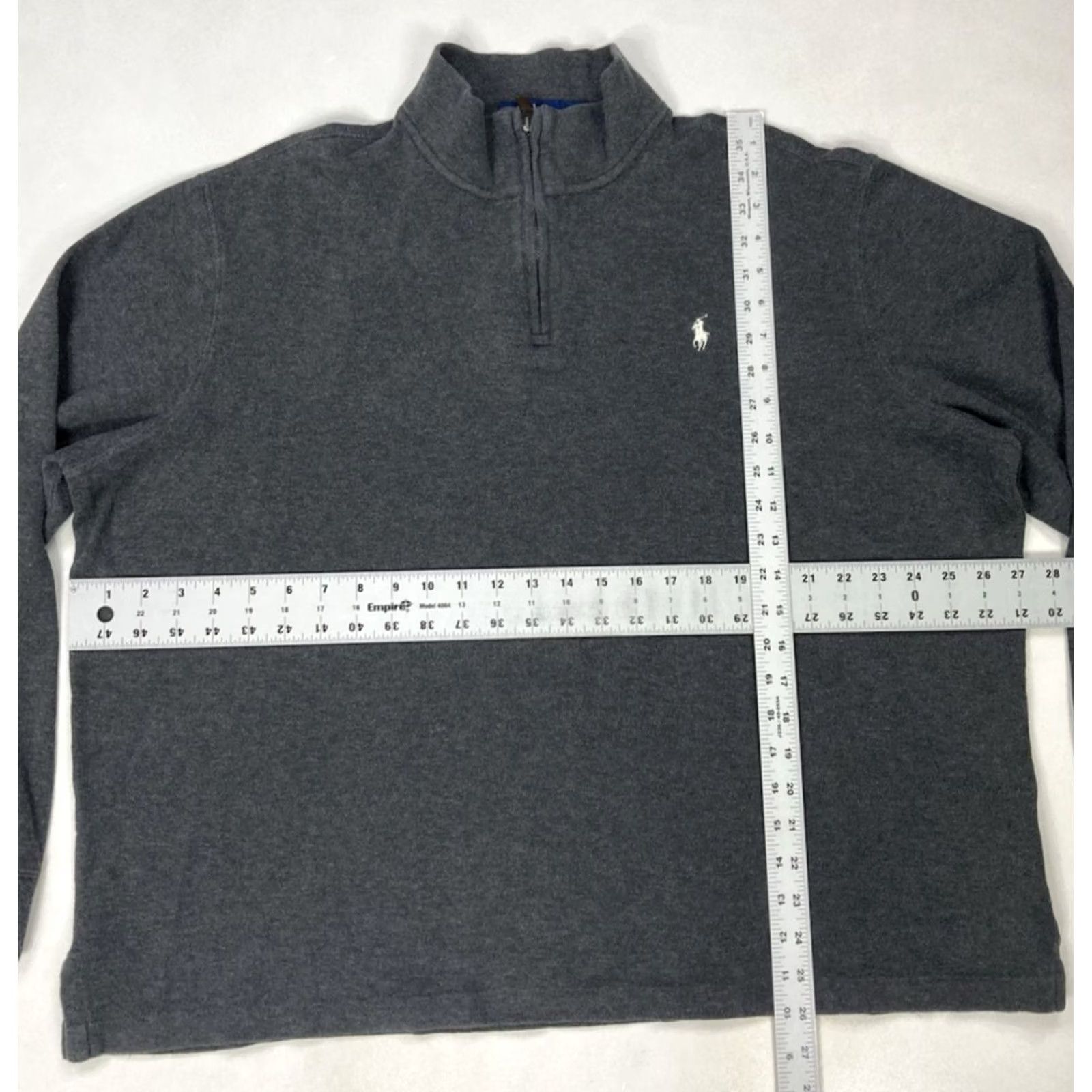 Polo Ralph Lauren VINTAGE Polo Ralph Lauren Estate Rib 1/4 Quarter Zip Knit Sweater Men XL Gray Pony White Size US XL / EU 56 / 4 - 6 Thumbnail