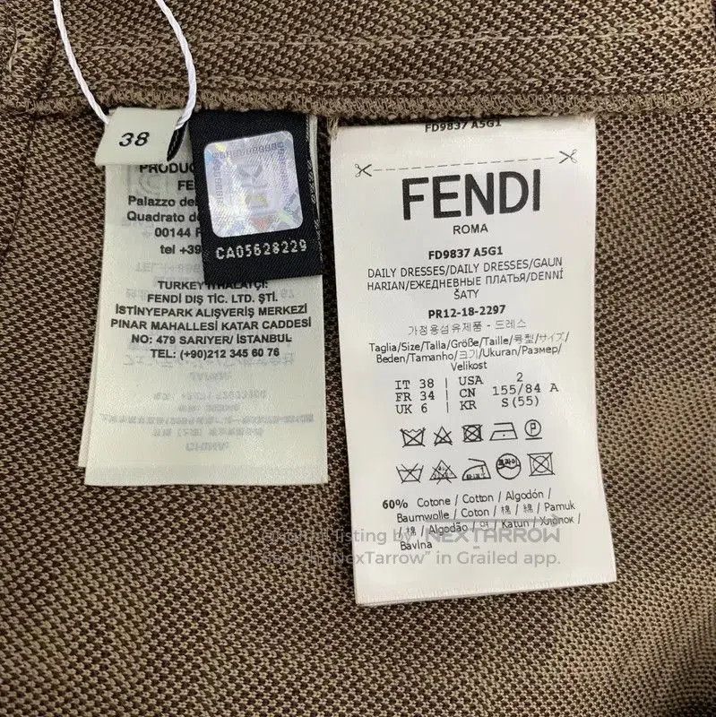 Fendi Fendi Brown Cotton Women's Dress Size S . Size S / US 4 / IT 40 - 7 Thumbnail