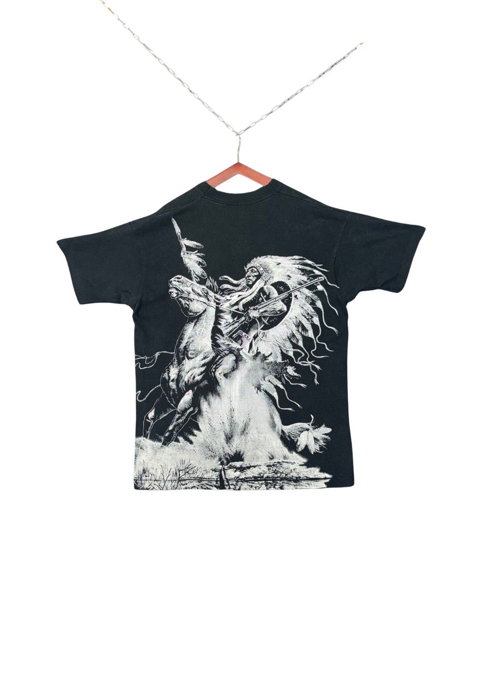 VTG 90s Native American Warrior Single Stitch FOTL Canada XL image 2
