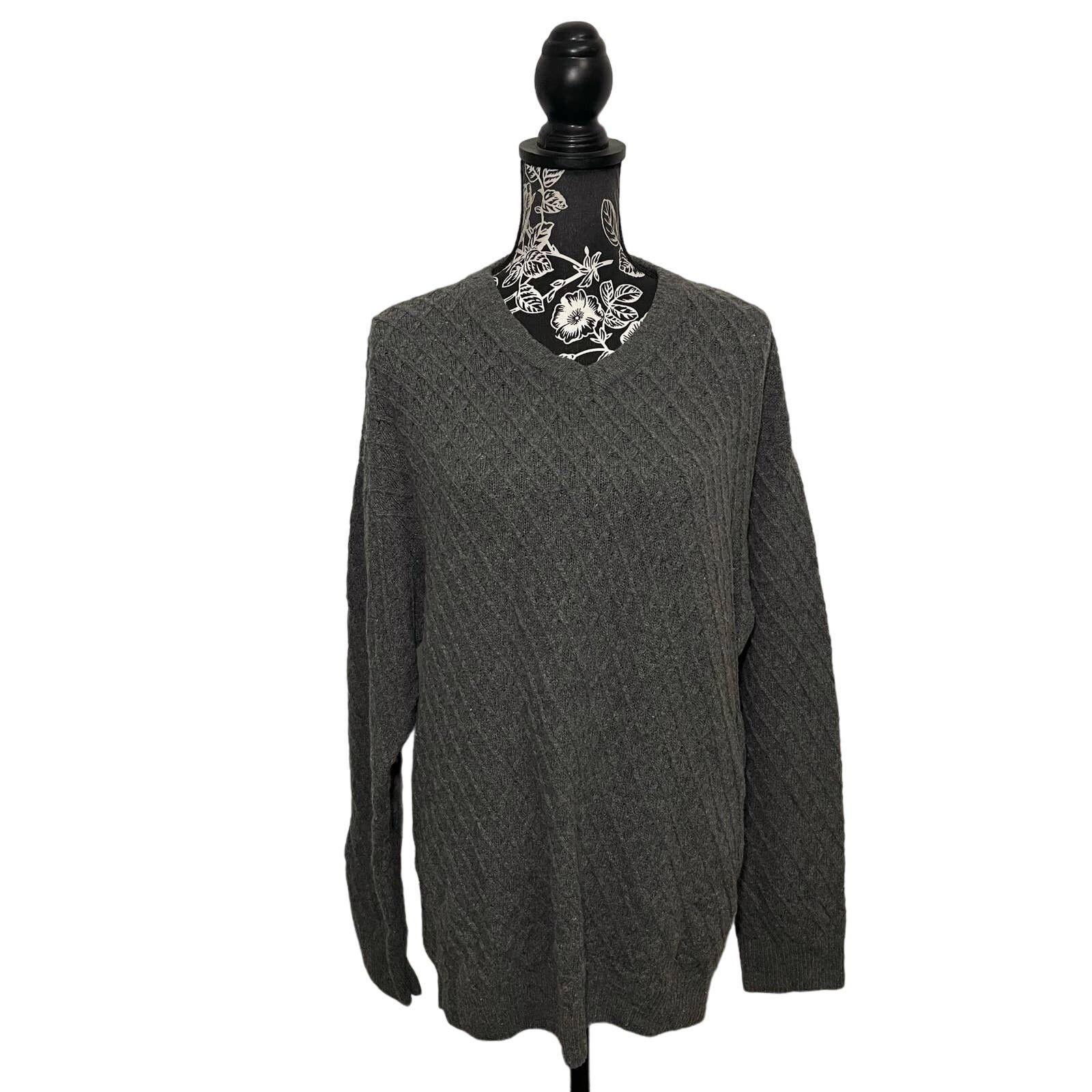 Belvedere × Vintage Belvedere Knitwear Gray Textured Wool Blend Sweater Large Size US L / EU 52-54 / 3 - 3 Thumbnail