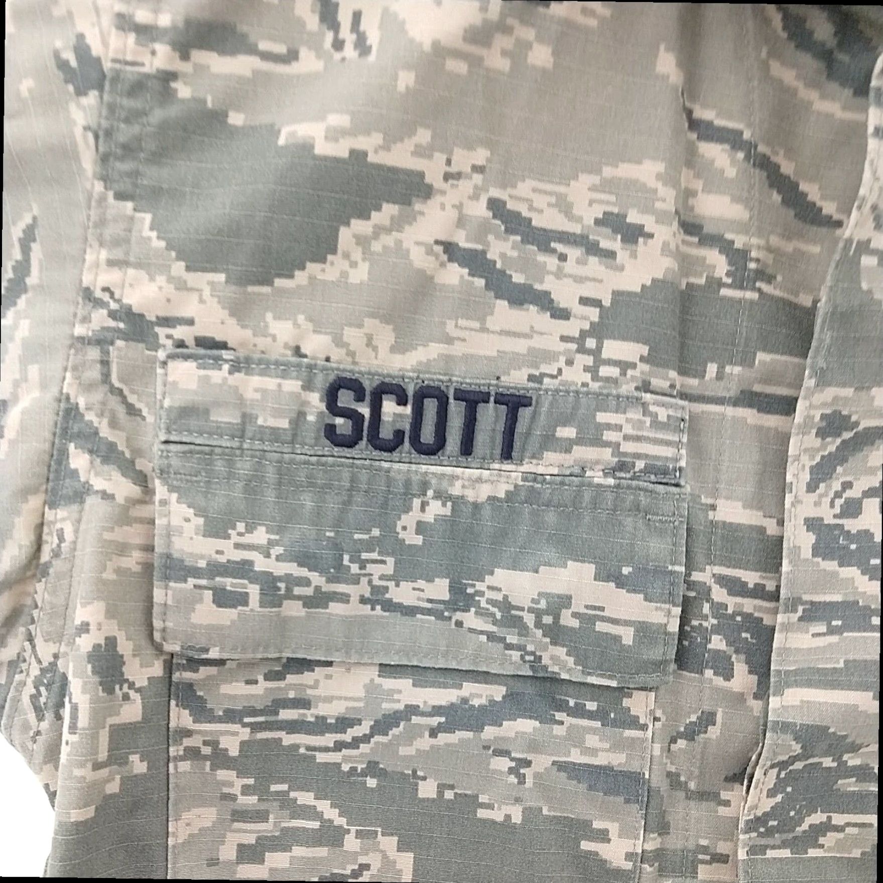 Vintage US Air Force Camouflage Shirt Master Sergeant Tiger Strip Long Sleeve Adult Large Camo Mens Size US L / EU 52-54 / 3 - 4 Thumbnail