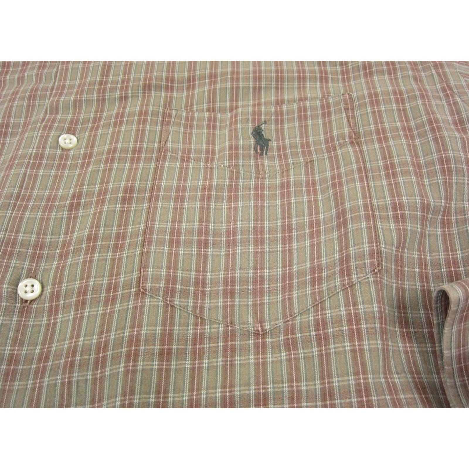 Ralph Lauren VINTAGE Ralph Lauren Shirt Mens L Green Red Gray Pony Plaid McMeel Pocket Button-Up Size US L / EU 52-54 / 3 - 4 Thumbnail