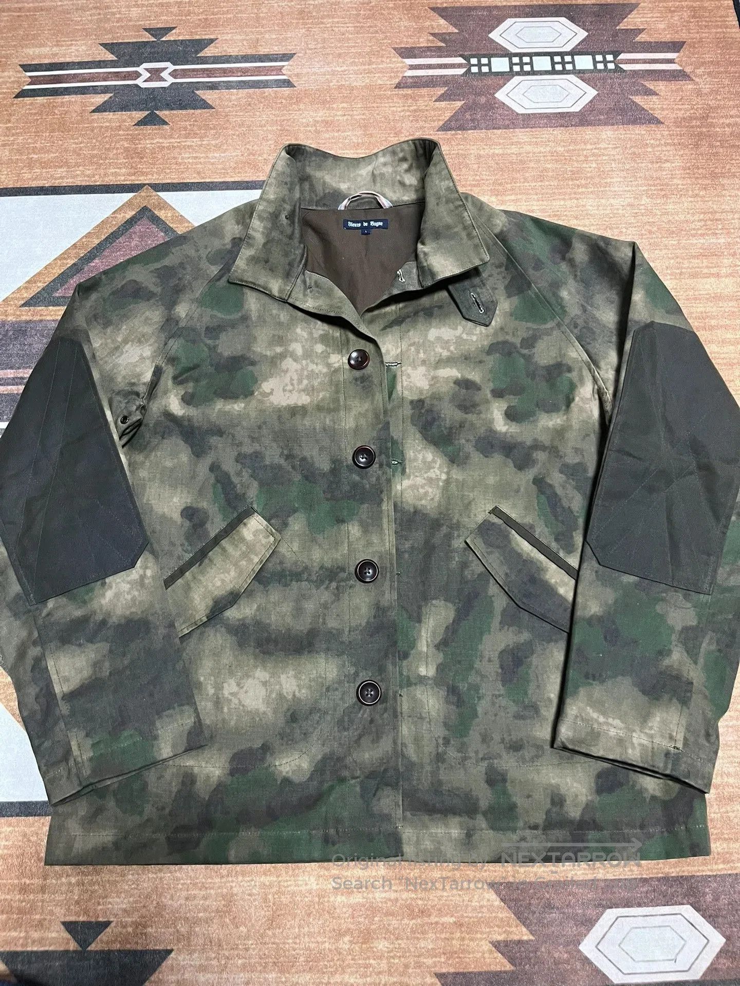 Other Fleurs De Bagne Waxed Camouflage Trench Coat. Size US L / EU 52-54 / 3 - 1 Thumbnail