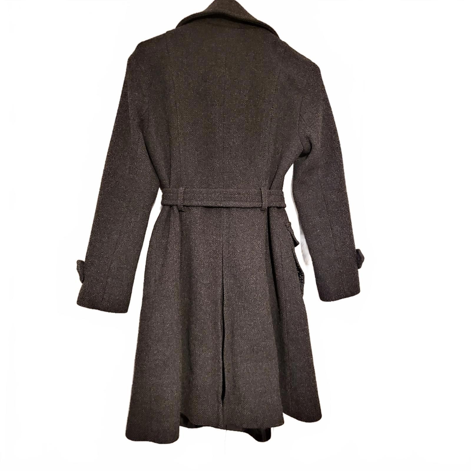 DKNY DKNY Womens Wool Blend Tie Belt Trench - Size 6 Size M / US 6-8 / IT 42-44 - 4 Thumbnail