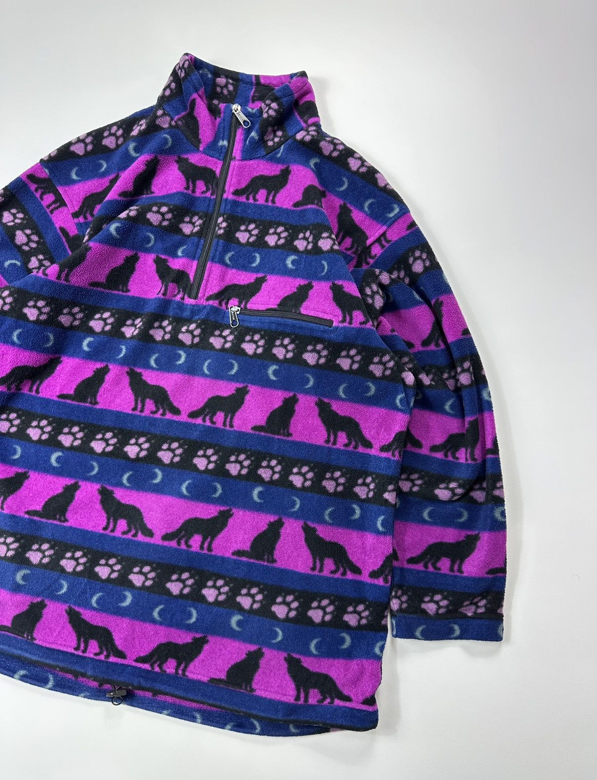 Jack Wolfskin 90's Jack Wolfskin Fleece Half-Zip Jacket Wolf Monogram Size US L / EU 52-54 / 3 - 6 Thumbnail