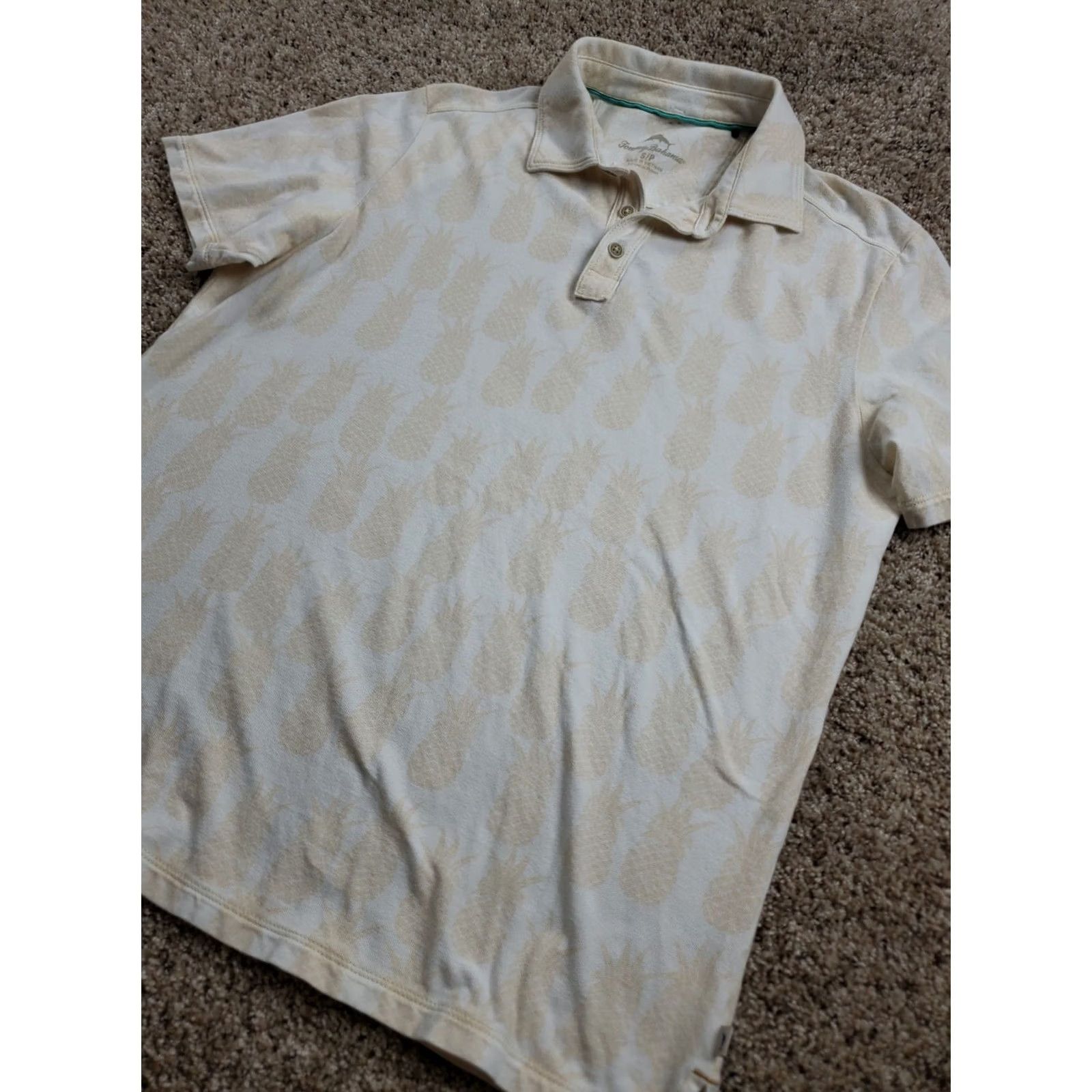 Tommy Bahama Tommy Bahama Polo Shirt Small Mens Beige Pineapple Print Short Sleeve Pullover Knit Cotton Beach Classic Preppy Casual Shirts Mens XS-XL? Size US S / EU 44-46 / 1 - 2 Thumbnail