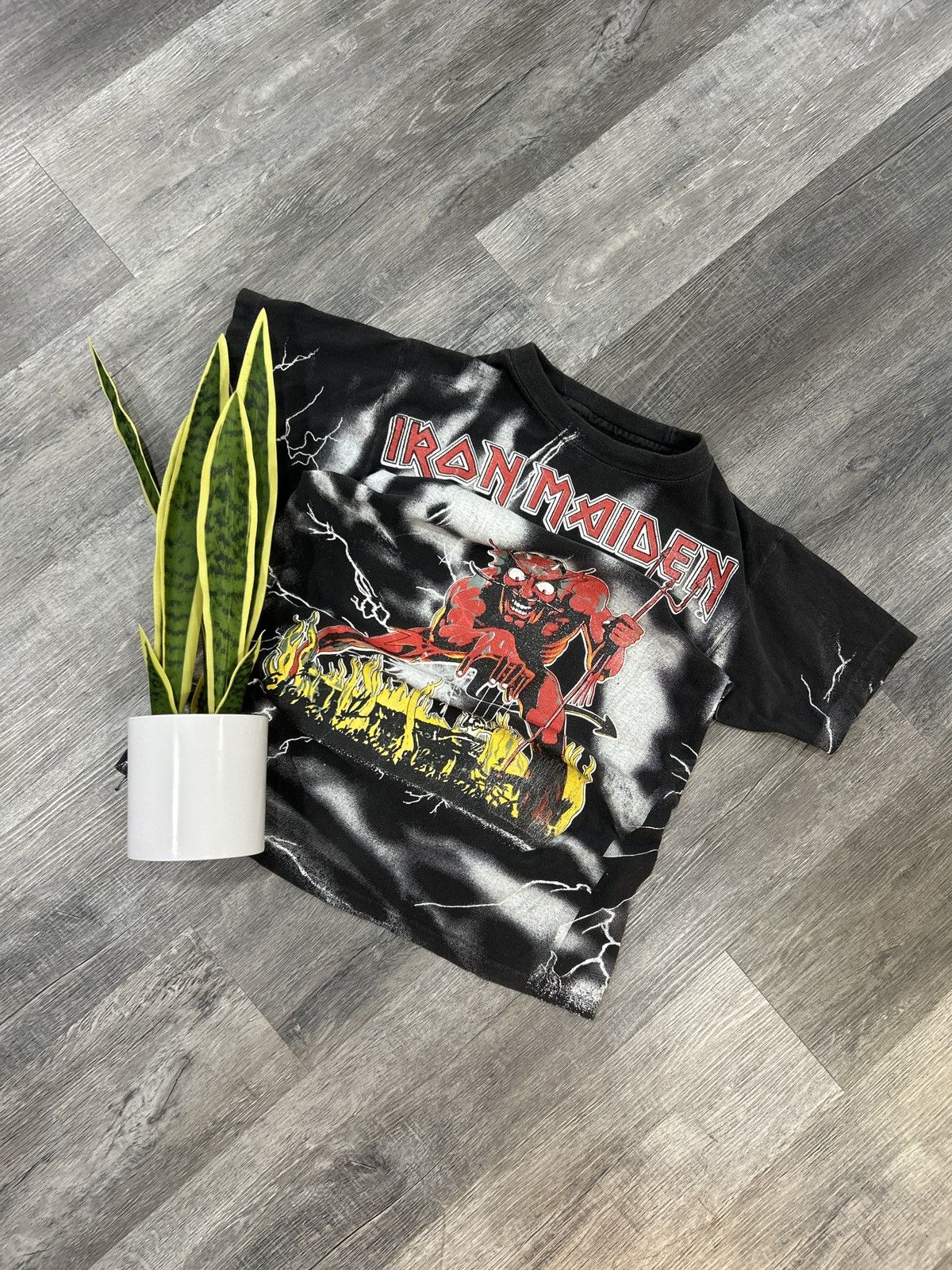 Band Tees × Vintage Vintage AOP Iron Maiden Band Shirt Size US M / EU 48-50 / 2 - 1 Thumbnail