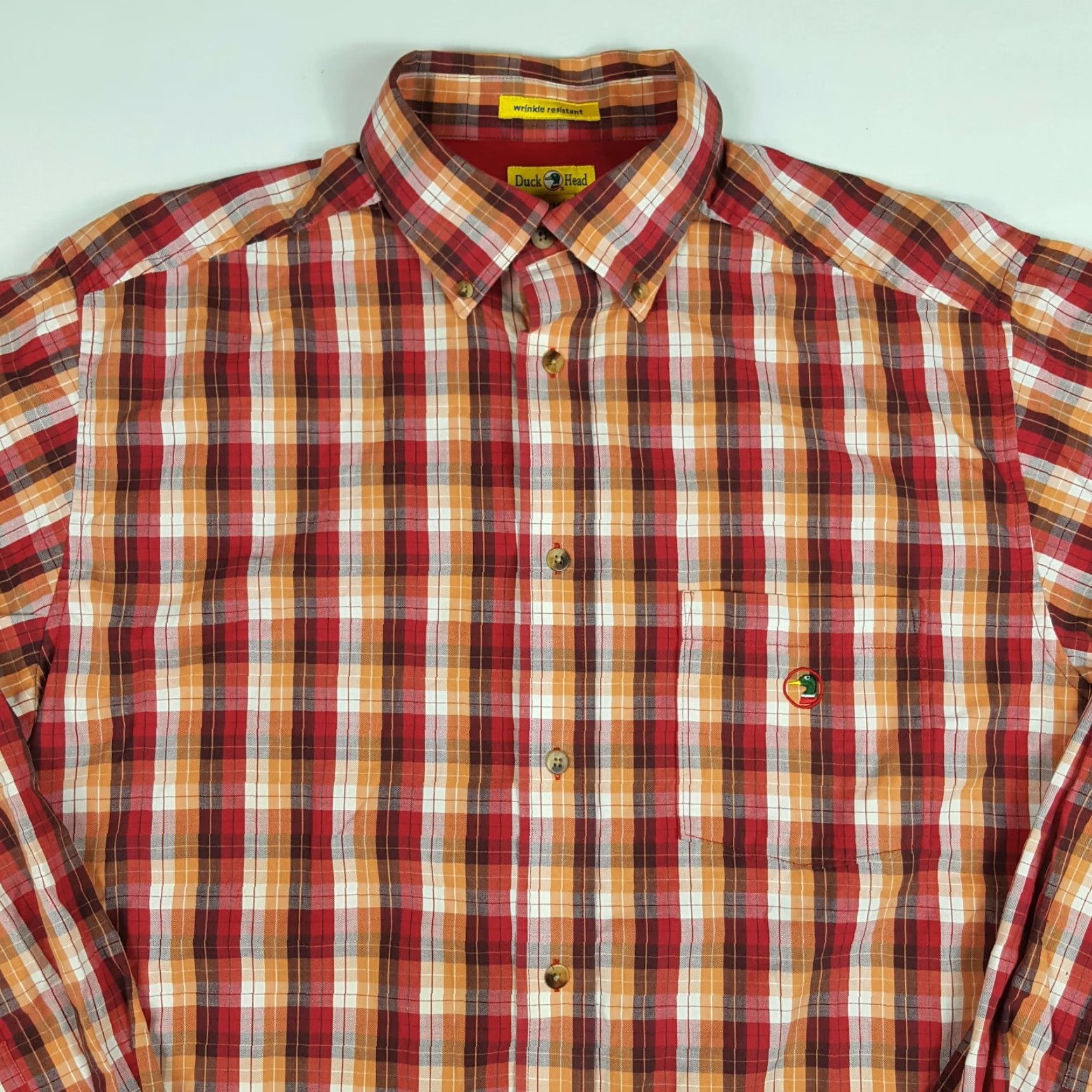 Vintage VINTAGE Duck Head Plaid Men's XL Long Sleeve Button-Up Work Shirt Size 46R - 2 Thumbnail