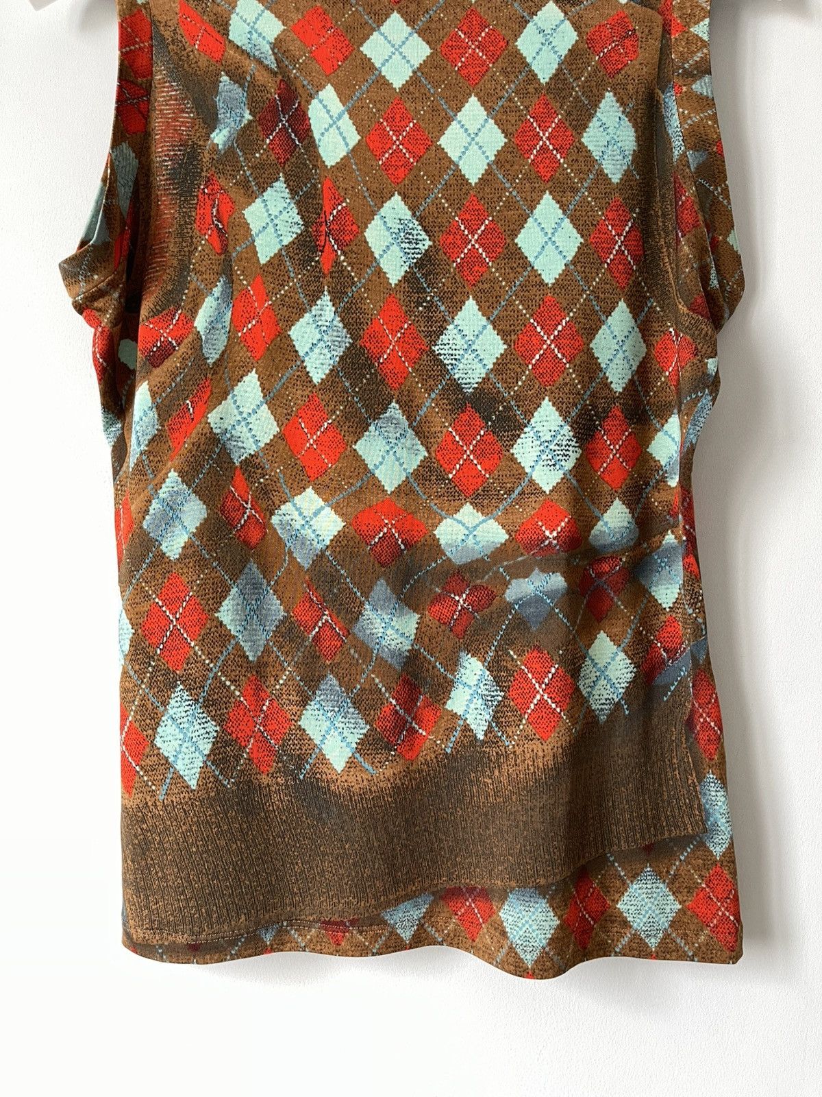 Jean Paul Gaultier Archive 90's Jean Paul Gaultier Argyle Sleeveless Mesh Top Size L / US 10 / IT 46 - 10 Thumbnail
