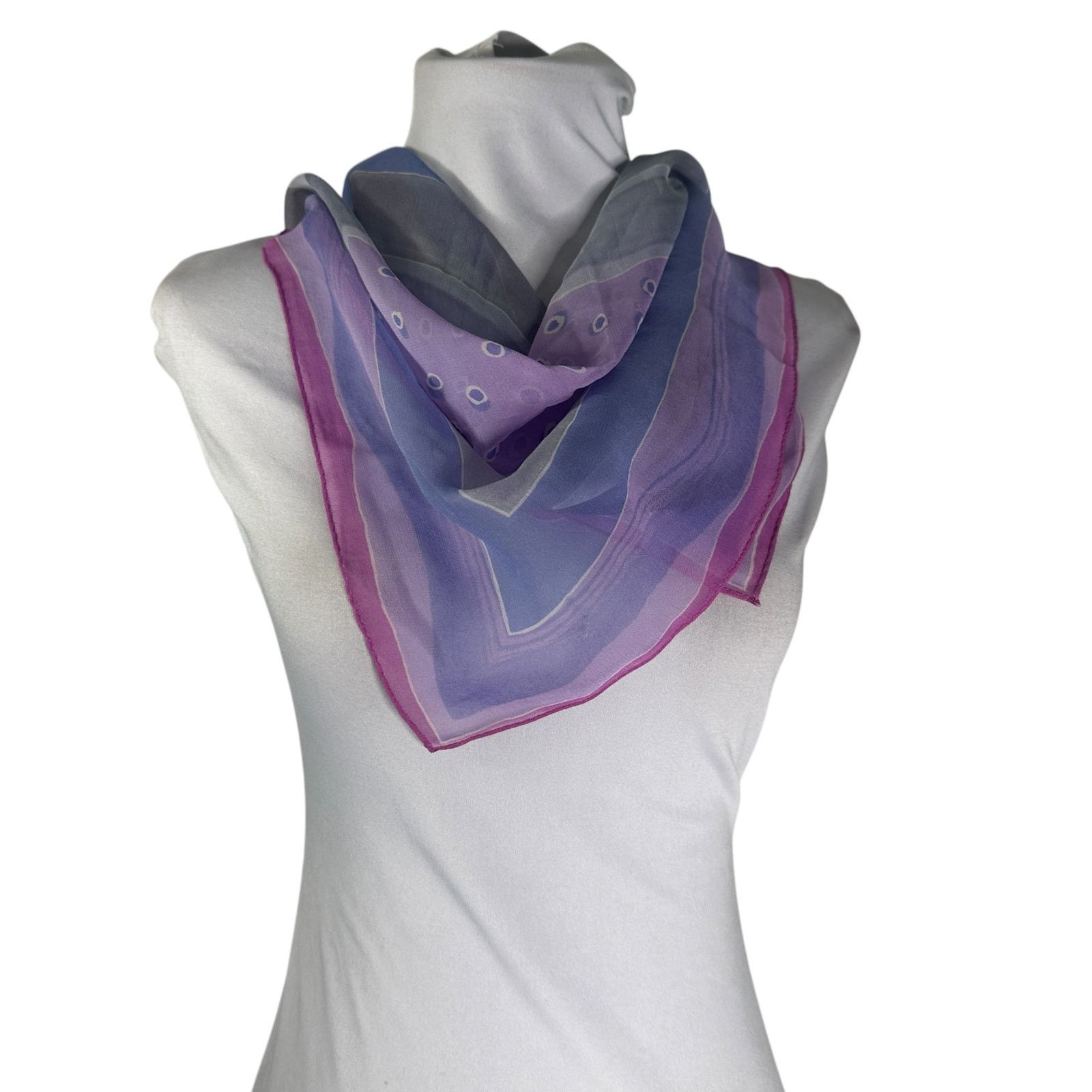 Vintage Vintage Purple Chiffon Square Scarf Size ONE SIZE - 1 Thumbnail