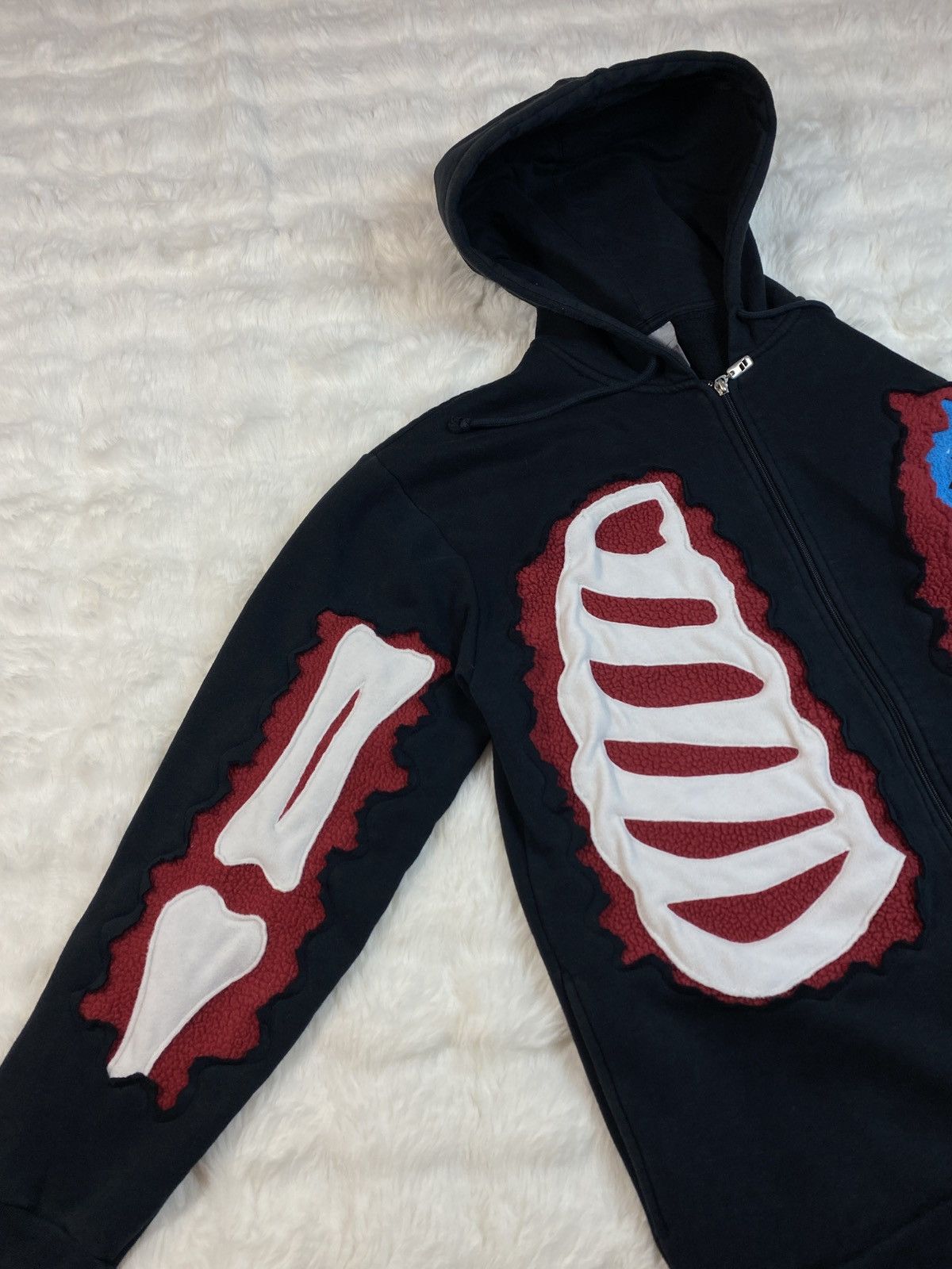 Japanese Brand × Nike × Vintage Nike Custom Skeleton Zip Up Hoodie Skull Bones Vintage Y2K Size US XL / EU 56 / 4 - 6 Thumbnail
