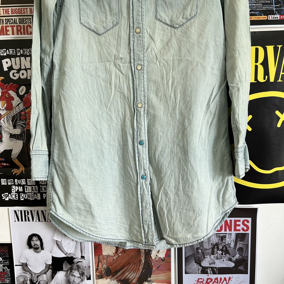 MOUSSY Vintage Revitalization by Moussy Snap Button Denim Shirt Size US S / EU 44-46 / 1 - 4 Thumbnail