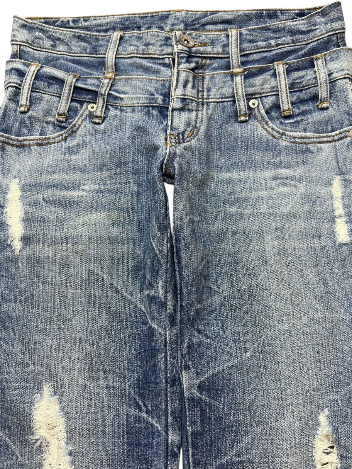 Junya Watanabe Vintage Antgauge Double Waist Honeycomb Denim Size US 30 / EU 46 - 2 Thumbnail