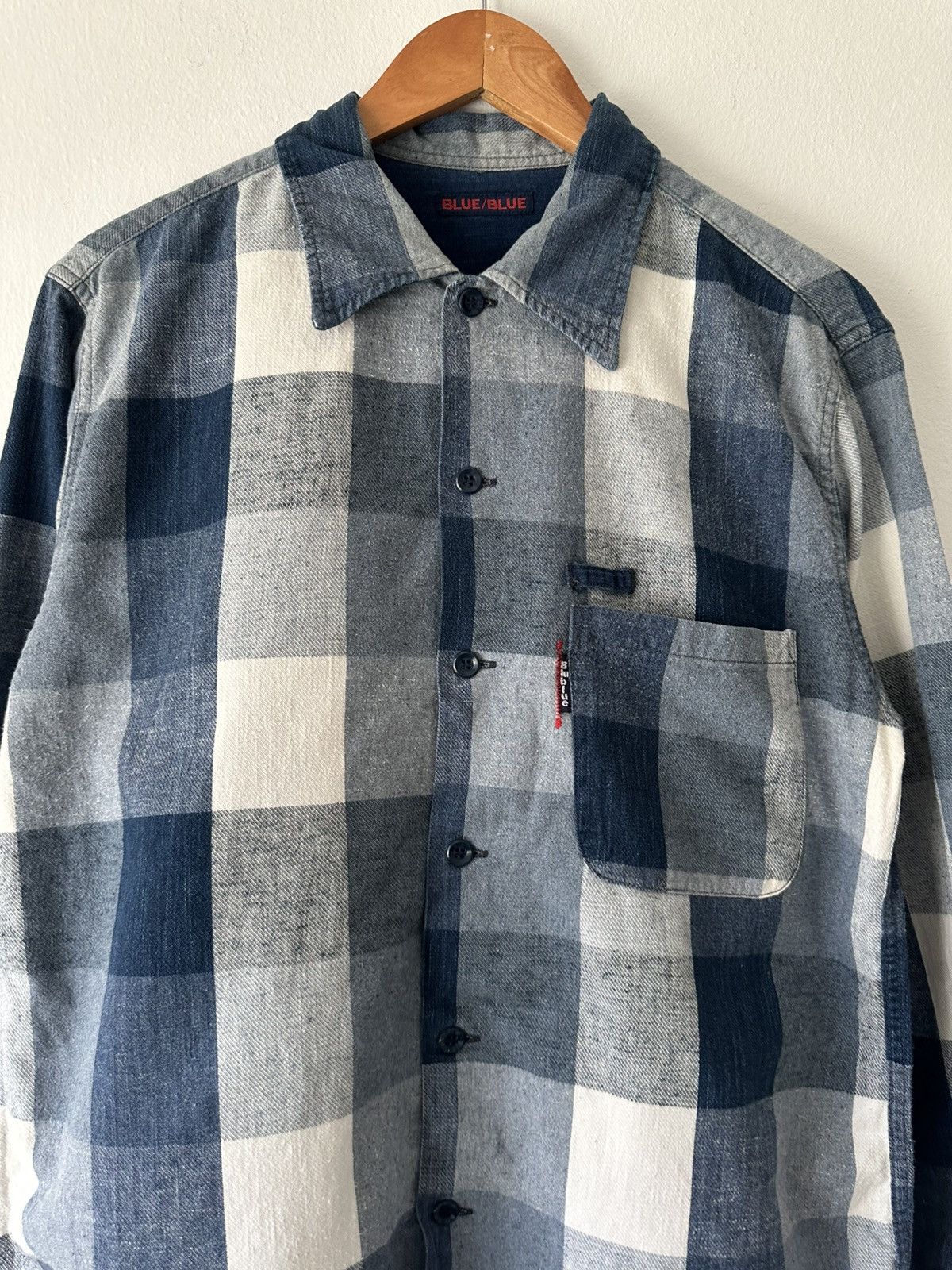 Blue Blue Japan Blue/Blue Indigo Plaid Workwear Shirt Size US M / EU 48-50 / 2 - 2 Thumbnail
