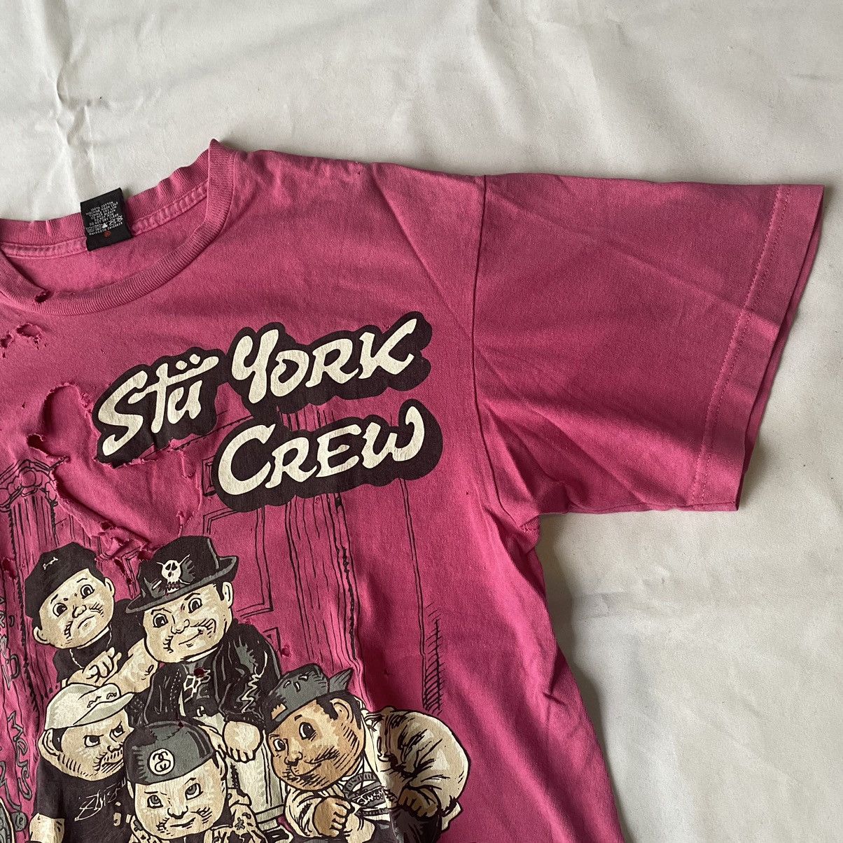 Stussy × Vintage Vintage Stussy x Pound Stu York Crew Distressed Tees Size US M / EU 48-50 / 2 - 6 Thumbnail
