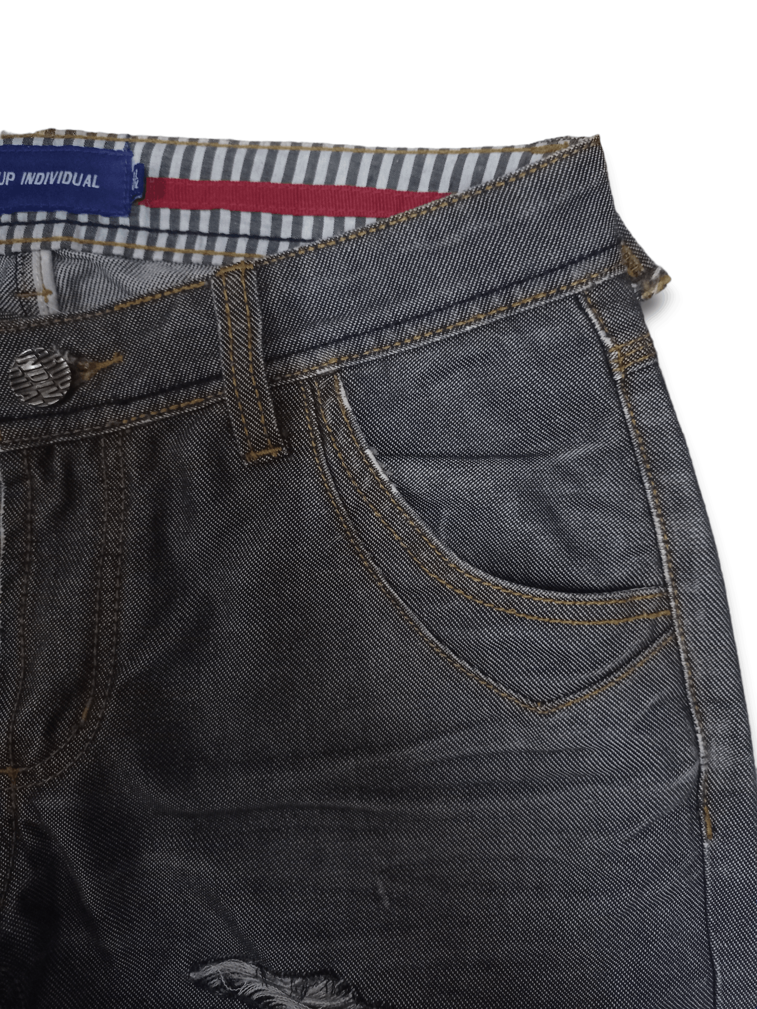 Japanese Brand Vintage Japanese Brand Reflected Grey Ripped Jeans 30x33 Size US 30 / EU 46 - 5 Thumbnail