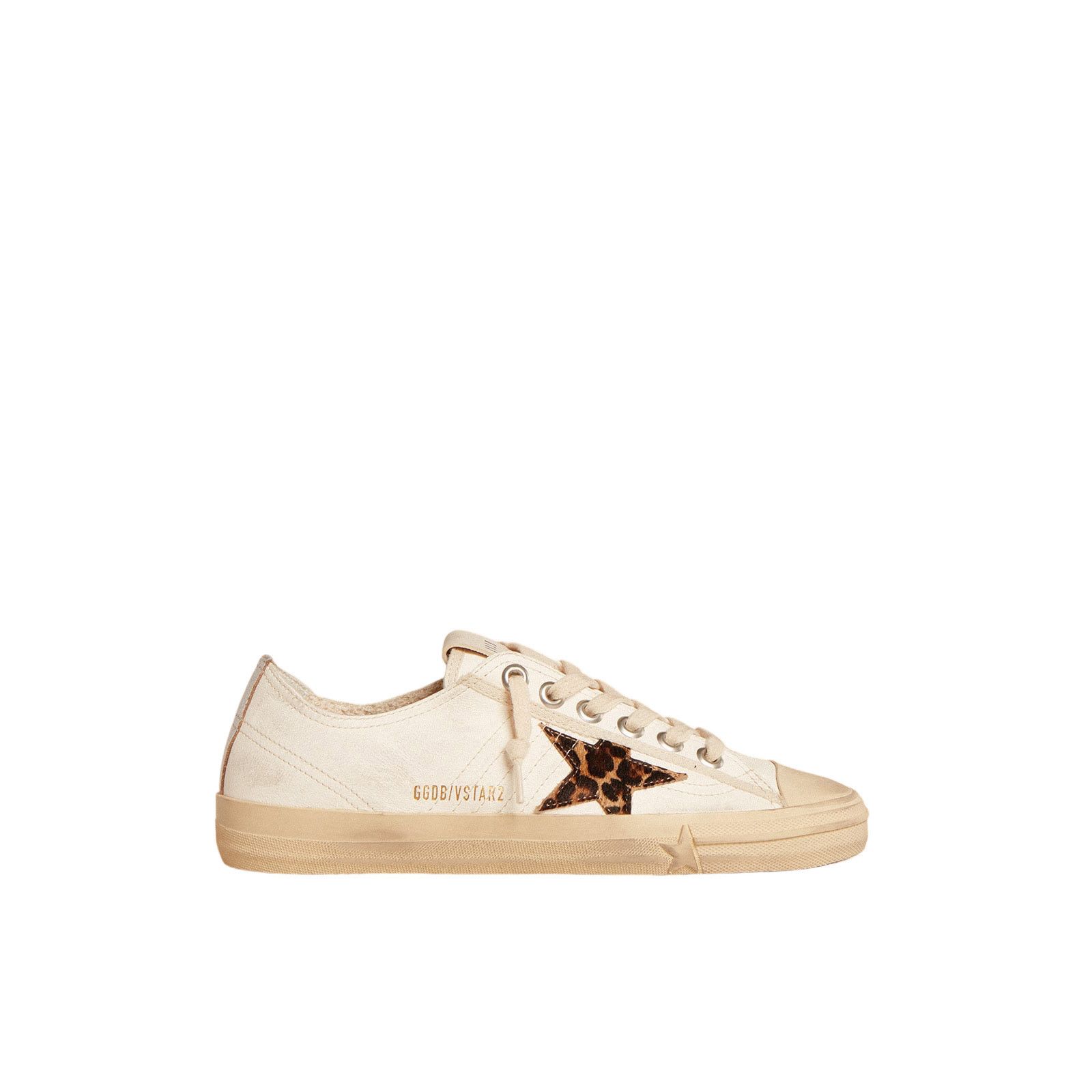 GOLDEN GOOSE V-Star Women's White/Pony Skin Sneakers New (Wo