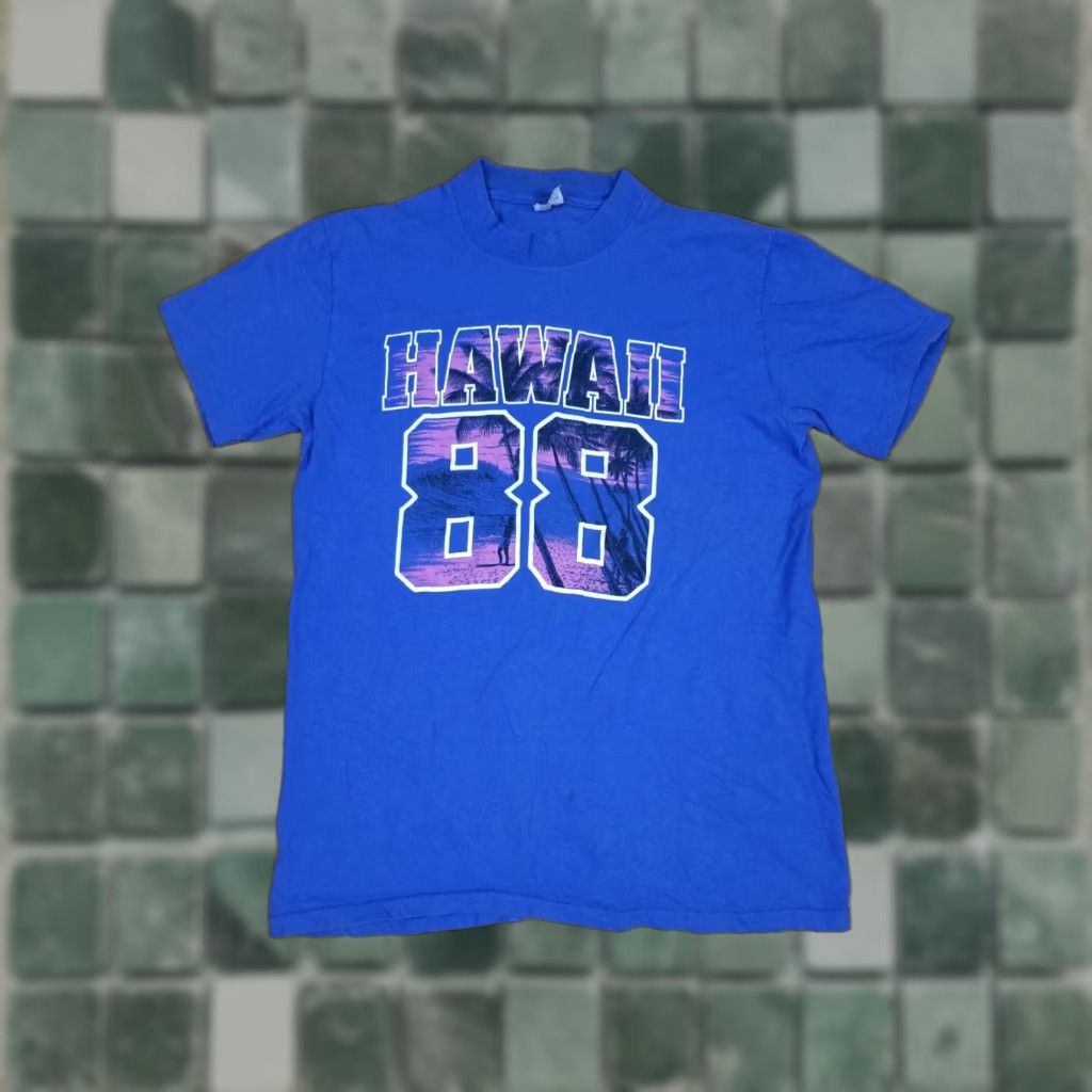 Vintage VINTAGE 88' HAWAII BLUE T-SHIRT SZ MEDIUM T-Shirt Mens Short Sleeve Cotton Retro Tropical USA Pacific Size US M / EU 48-50 / 2 - 1 Thumbnail