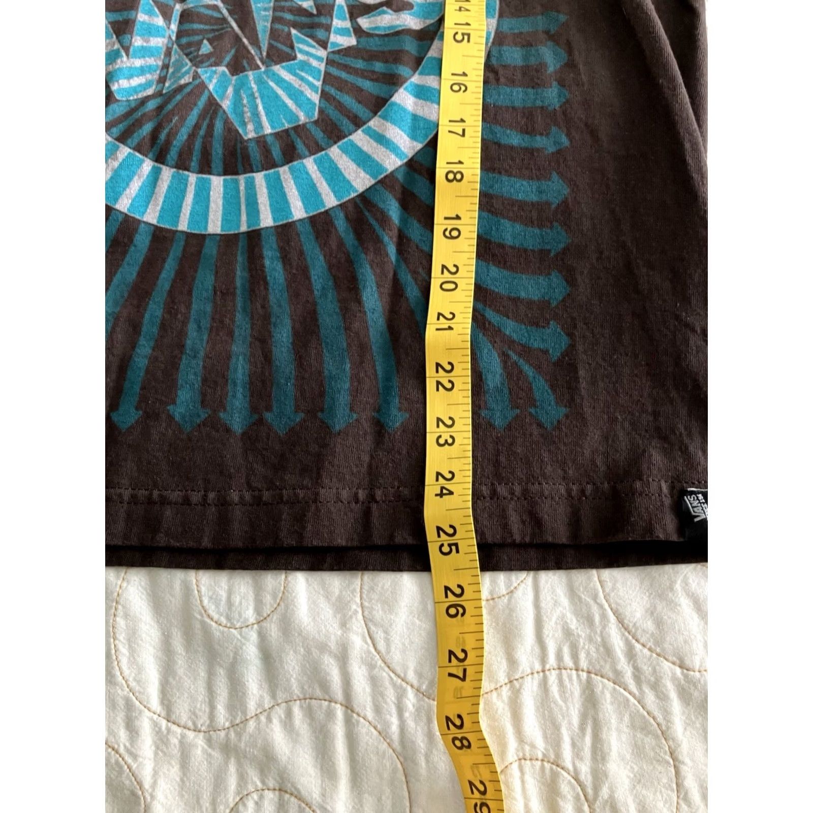 Vans VANS T-Shirt Two Sided Large Swirl Logo Gray Teal Womens L Brown Accent Logo Short Sleeve Crew Neck Shirt Size L / US 10 / IT 46 - 4 Thumbnail