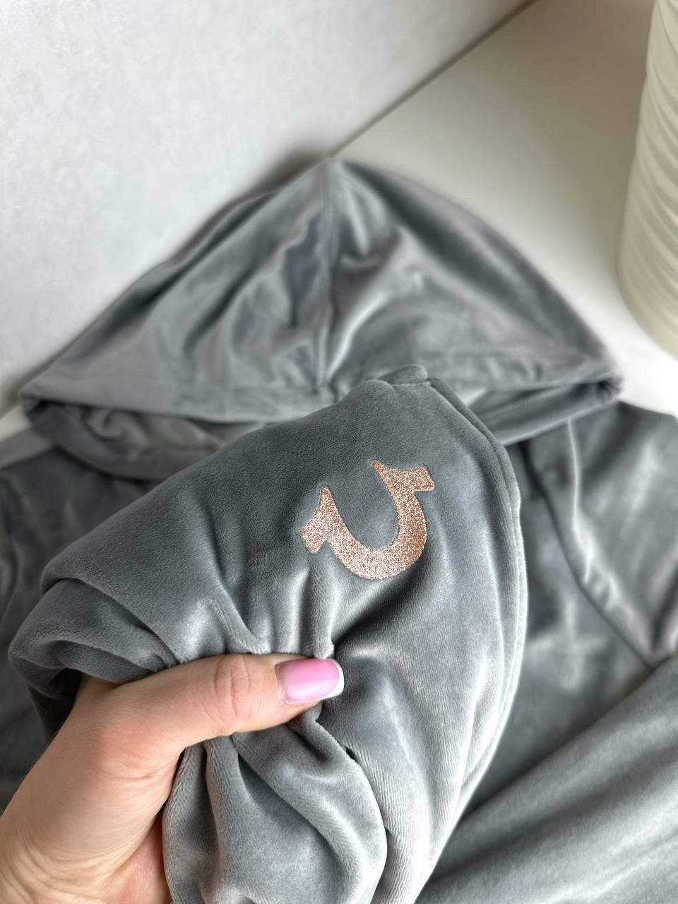 True Religion True Religion Velour Glitter Logo Zip Hoodie & Joggers Set Size S / US 4 / IT 40 - 9 Thumbnail