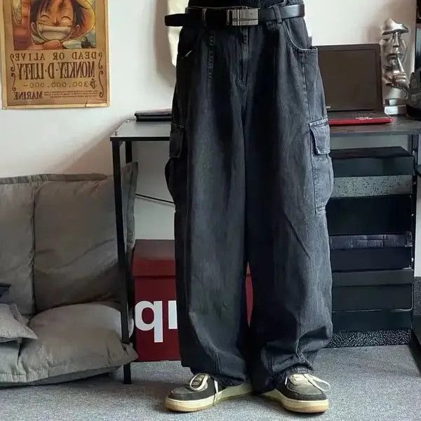 VIBE Baggy Black Cargo Pants Jeans Hip Hop Harajuku Y2k Retro Size US 32 / EU 48 - 6 Thumbnail