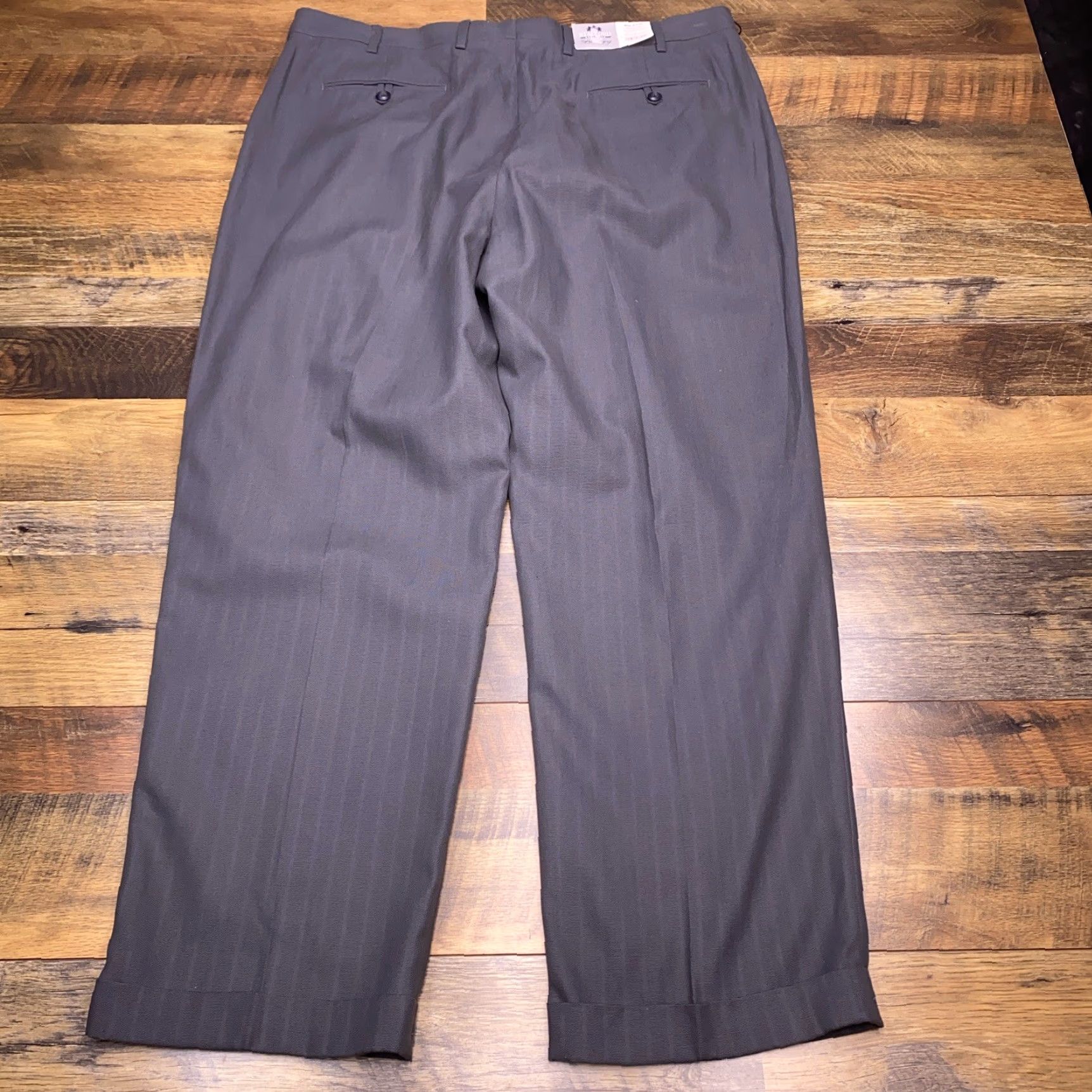 Stafford Stafford Pants Dress Pants 40x30 Gray Cotton Tencel Pleated Cuffed New Classic Men Regular Shirt? Size US 40 / EU 56 - 3 Thumbnail