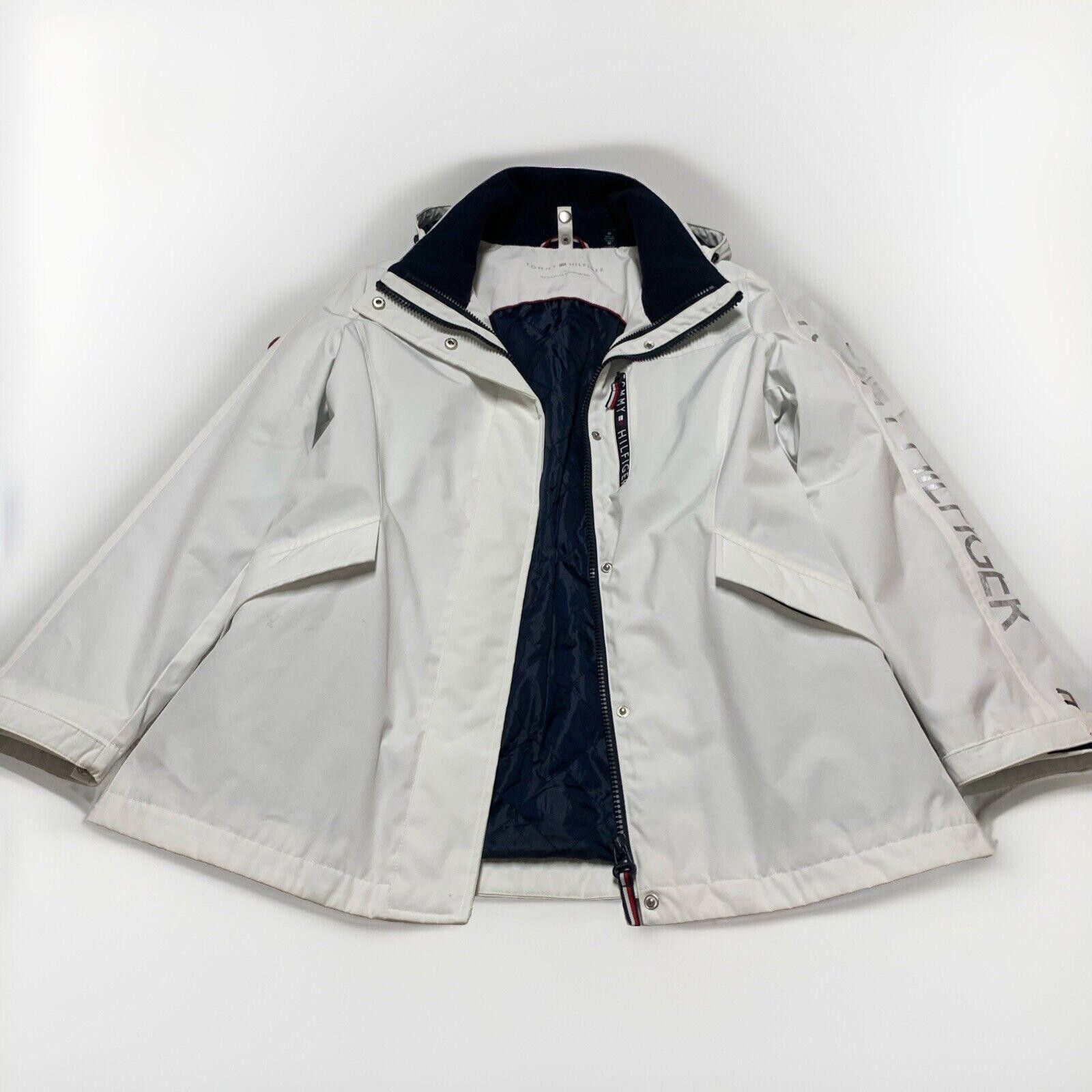 Tommy Hilfiger Tommy Hilfiger Women's M White Weather Hood Jacket Rain Coat Size M / US 6-8 / IT 42-44 - 7 Thumbnail
