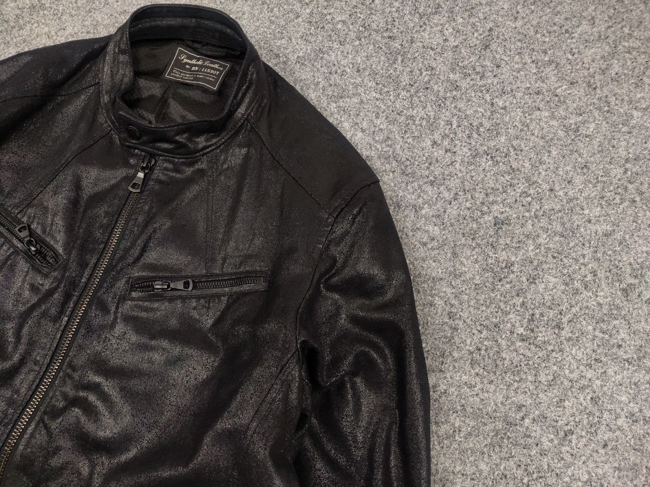 Uniqlo Uniqlo Synthetic Leather Biker Zip Black Mens Jacket Size US L / EU 52-54 / 3 - 4 Thumbnail
