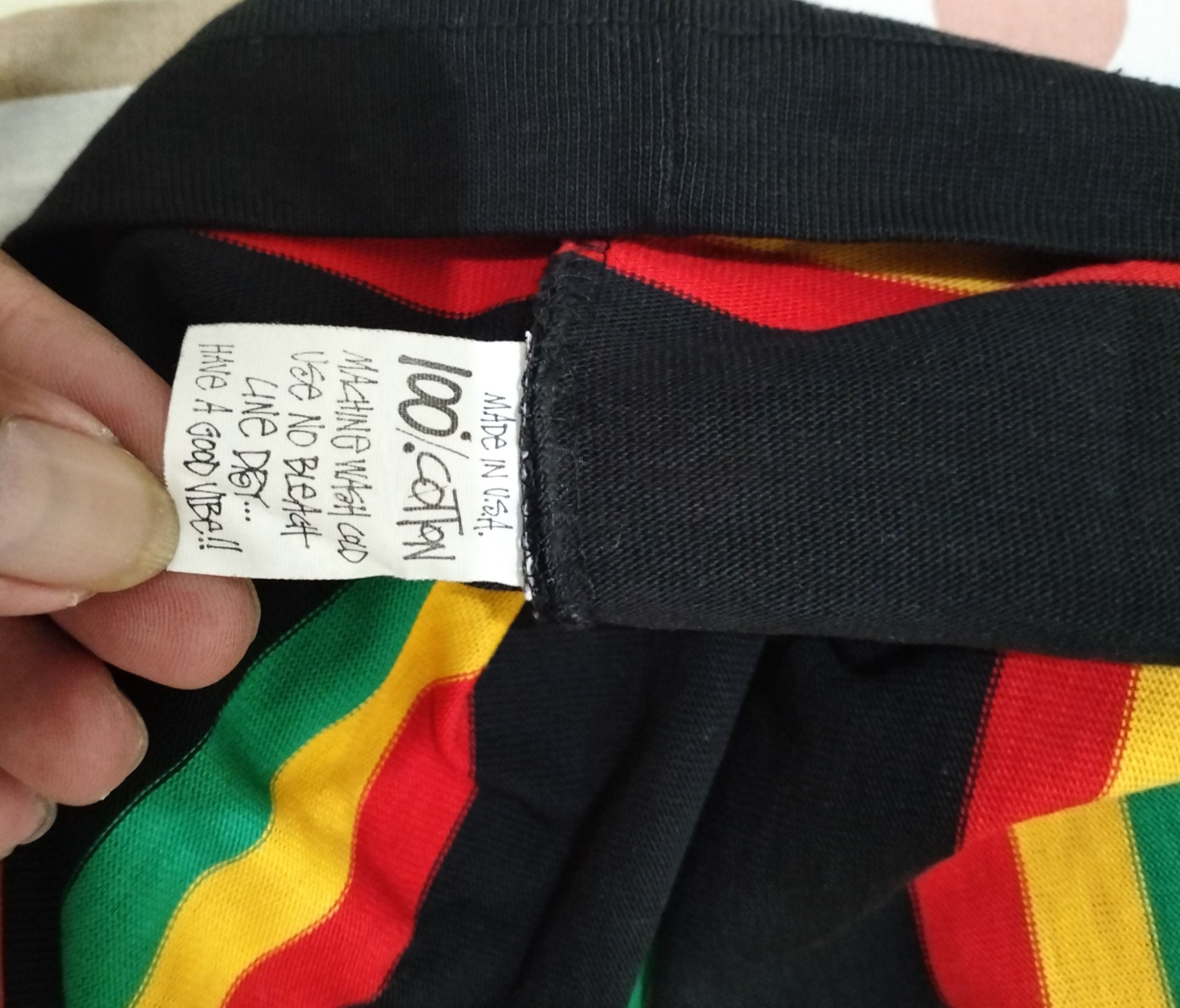 Stussy × Vintage Vintage 80s Stussy Rasta Marimbas Pocket Tee (RARE) Size US L / EU 52-54 / 3 - 5 Thumbnail