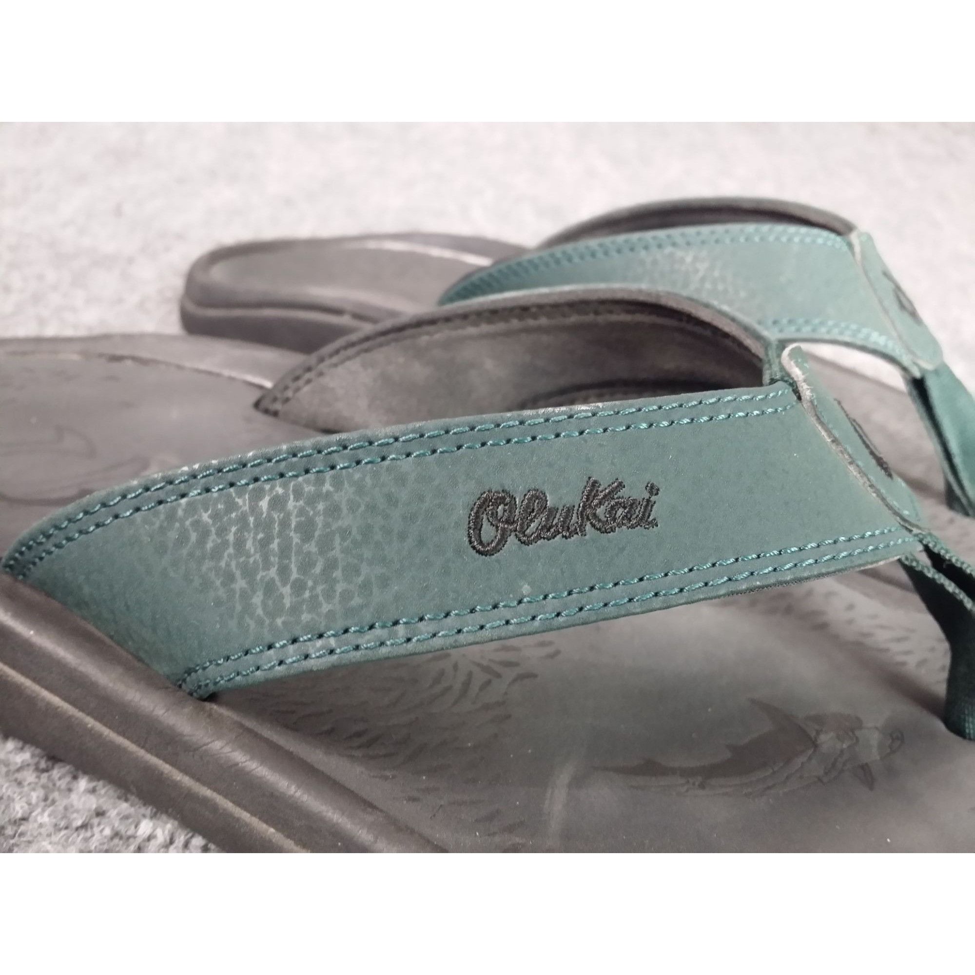 Olukai Olukai Ohana Sandals Men Sz 10 M Green Rubber Casual Outdoor Size US 10 / EU 43 - 4 Thumbnail
