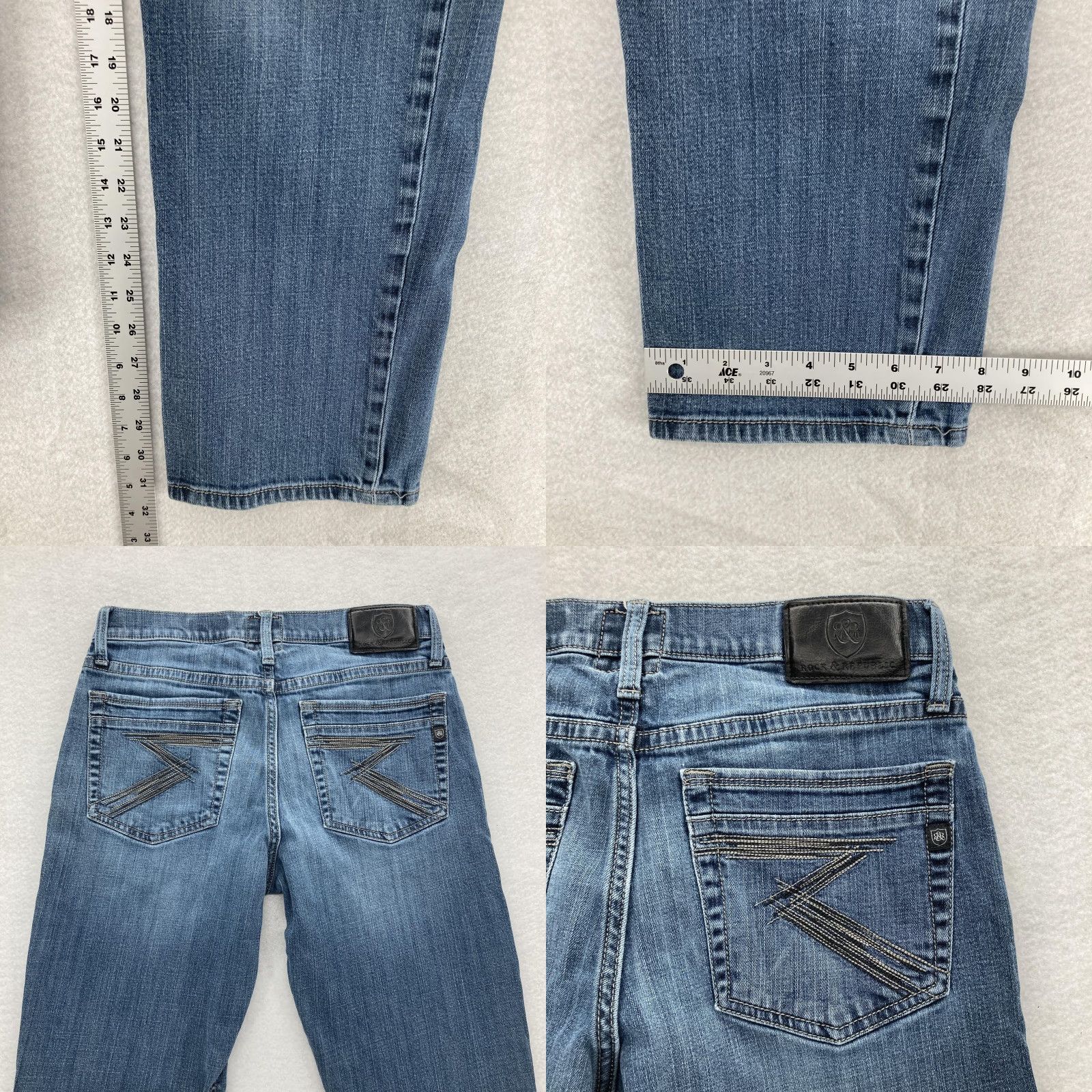 Vintage Rock & Republic Jeans Mens 32x32 Blue Straight Stretch Denim Zip Fly Grunge Rock Size US 32 / EU 48 - 8 Thumbnail