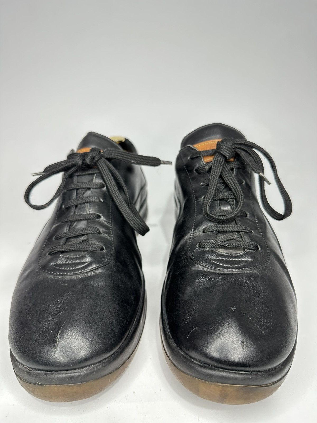 Louis Vuitton Louis Vuitton Black Leather Low Top Sneakers. Size US 12 / EU 45 - 4 Thumbnail