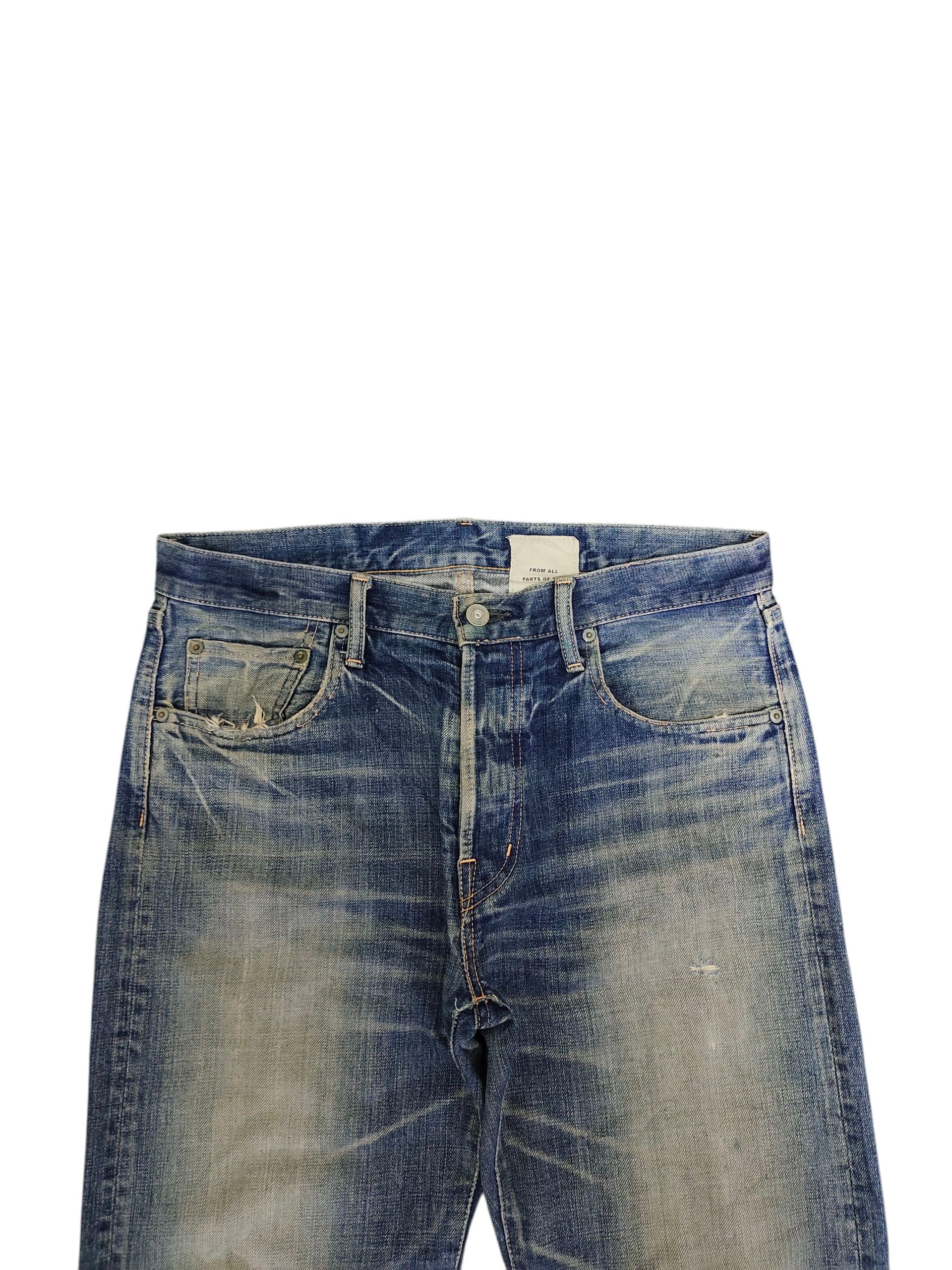 Kapital Quadro Japan Jeans - Clawmark Distress Faded Denim Size US 32 / EU 48 - 2 Thumbnail