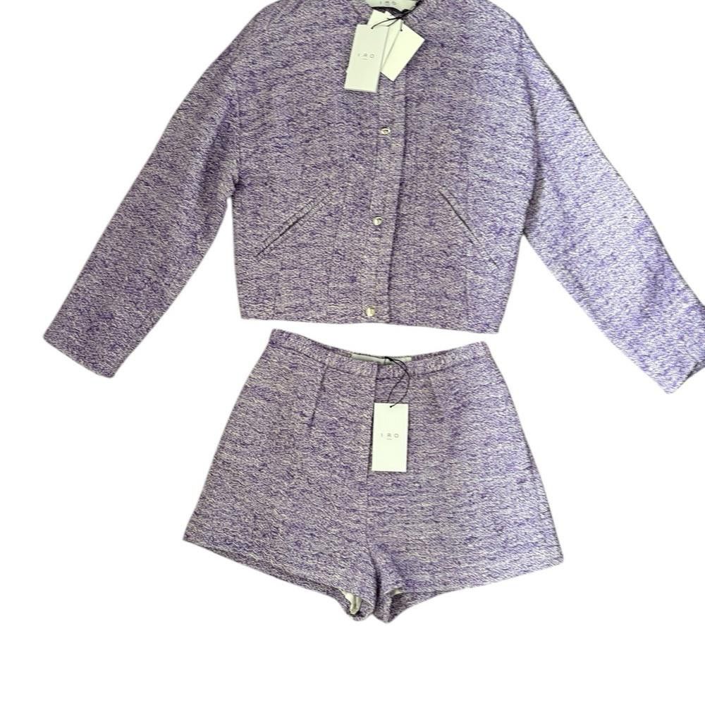 Iro New IRO Paris Najo Tweed Shorts in Purple/Silver Size 28" / US 6 / IT 42 - 9 Thumbnail