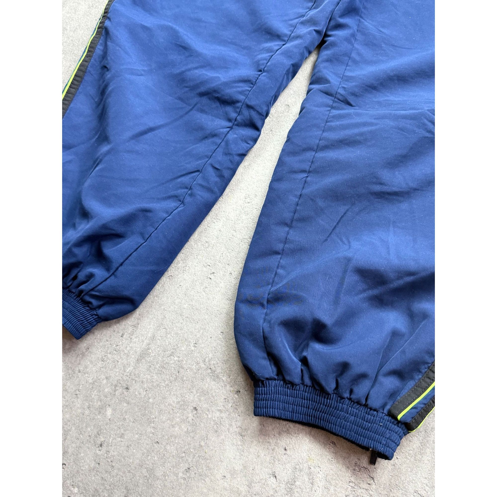 Adidas VINTAGE 90s Adidas Tracksuit Bottoms • Navy & Neon Lime • Fl Size US 36 / EU 52 - 14 Thumbnail